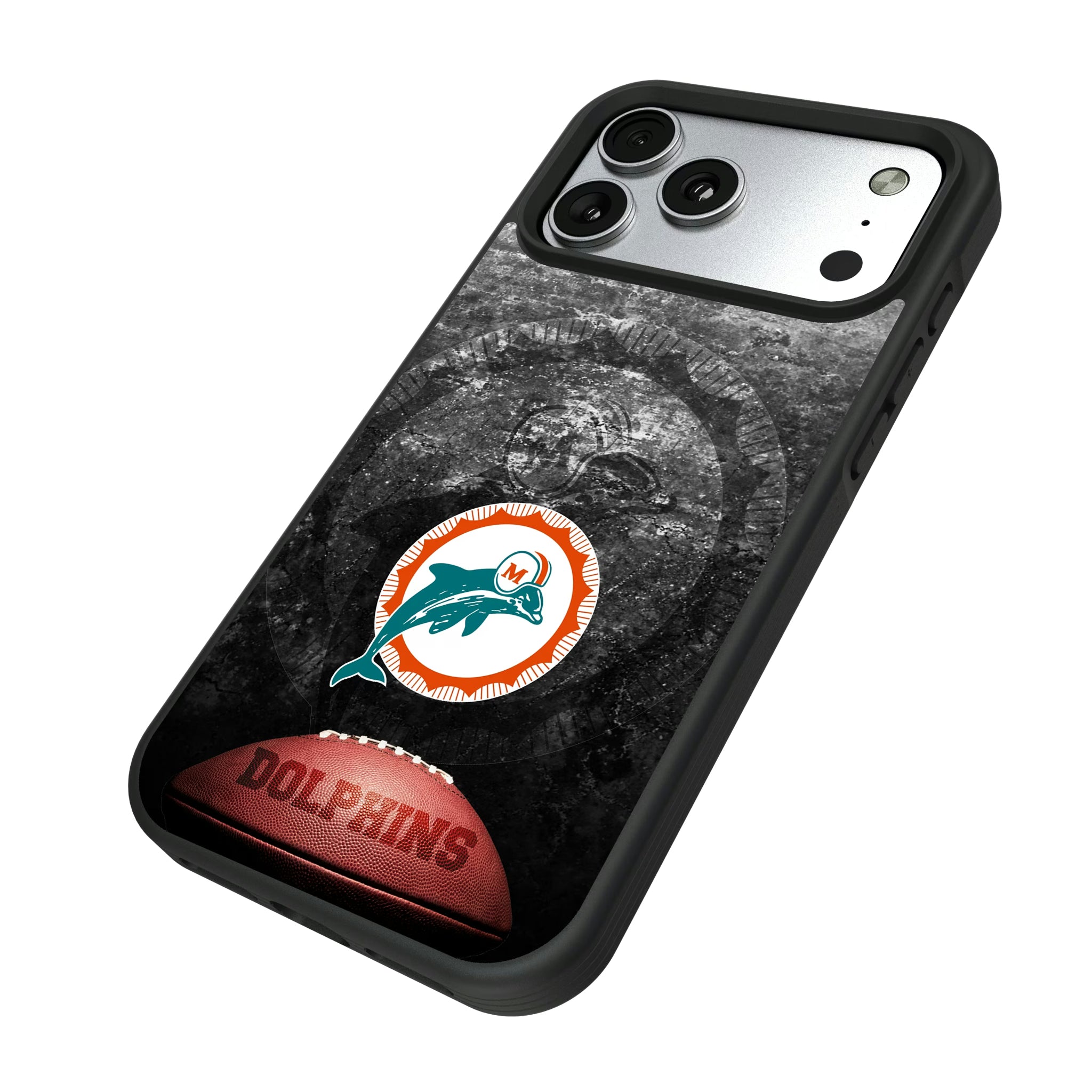 Miami Dolphins 1966-1973 Historic Collection Legendary iPhone Bump Phone Case for Apple iPhone - Isometric View#Device_iPhone 17 Pro Max