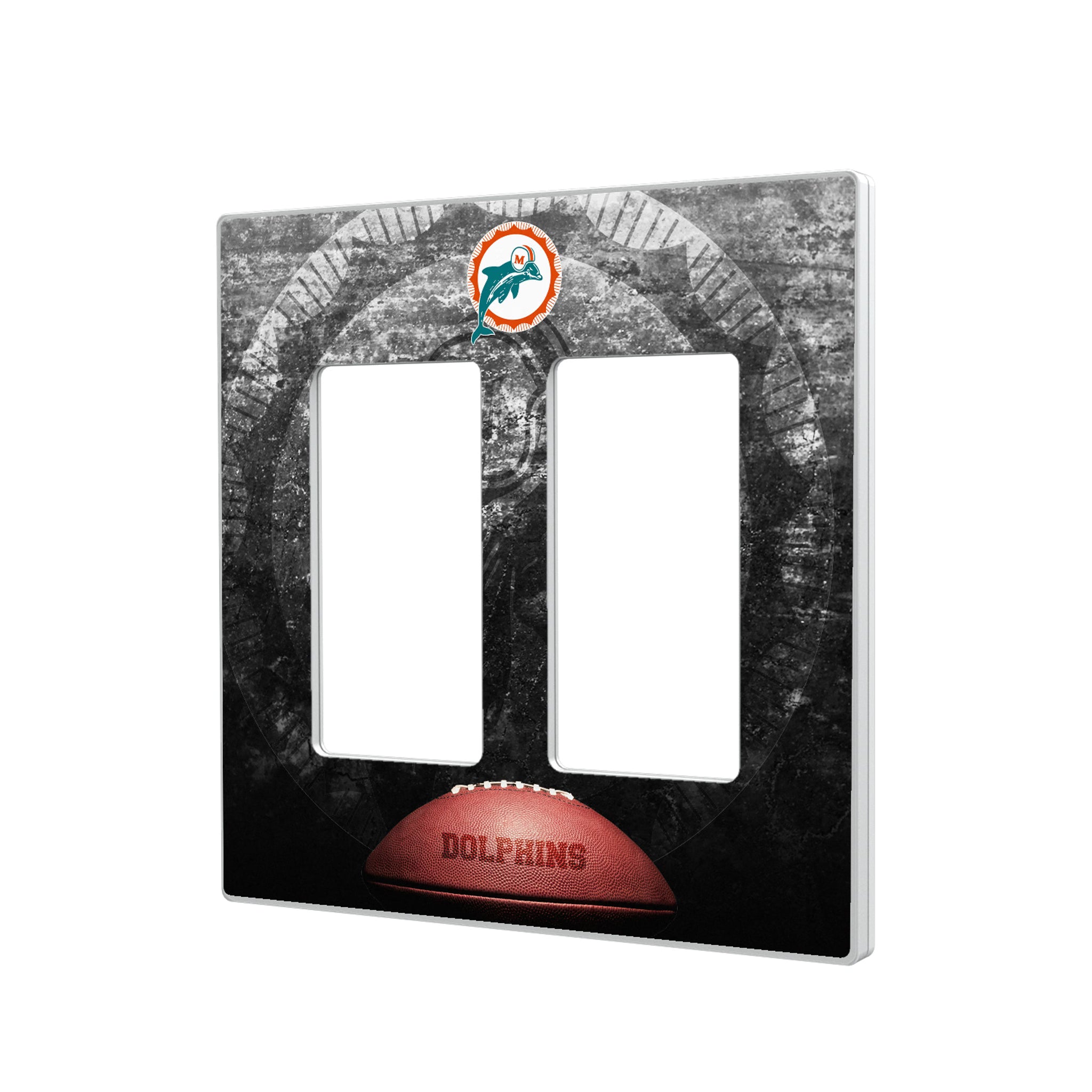 Miami Dolphins 1966-1973 Historic Collection Legendary Hidden-Screw Light Switch Plate#Style_Double Rocker