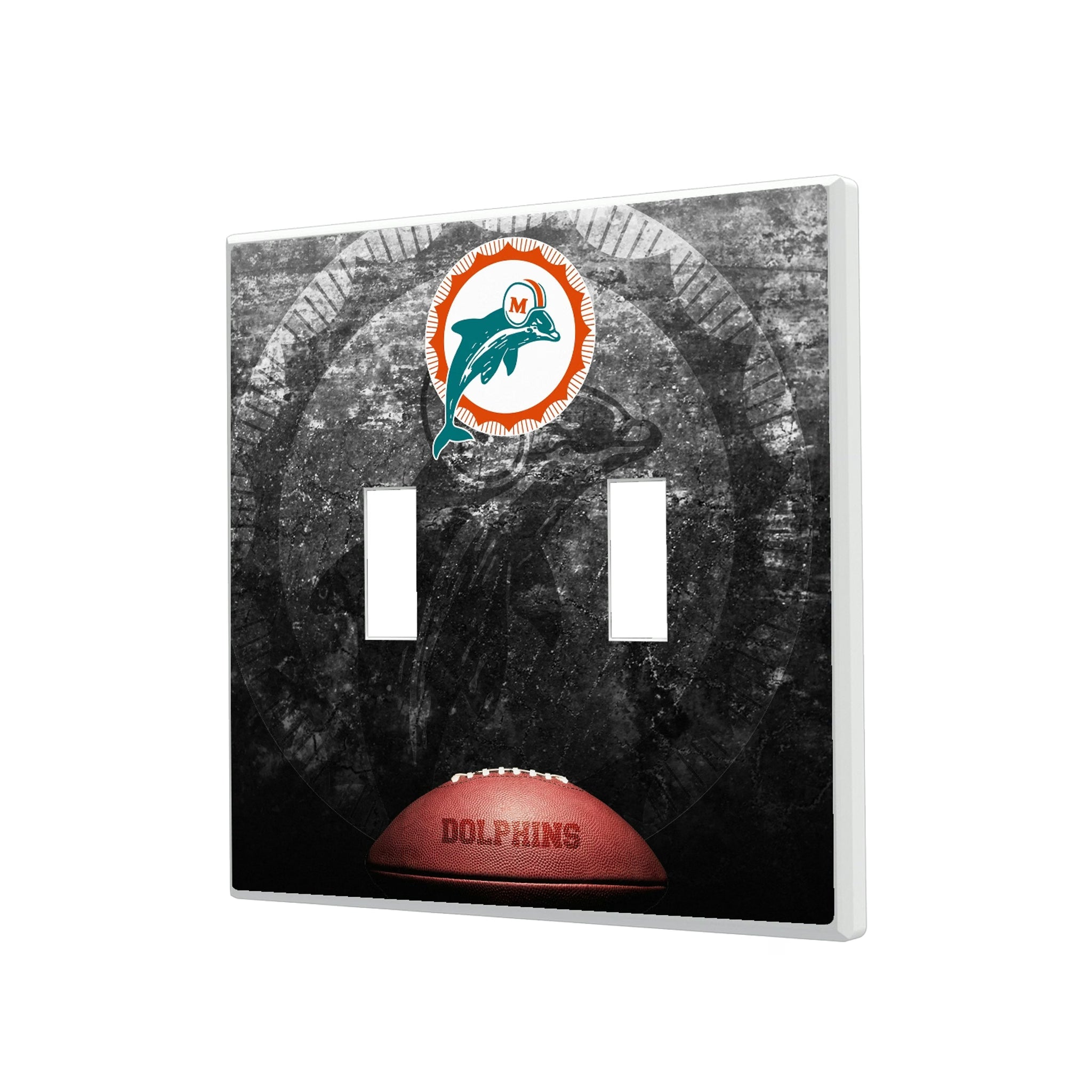 Miami Dolphins 1966-1973 Historic Collection Legendary Hidden-Screw Light Switch Plate#Style_Double Toggle