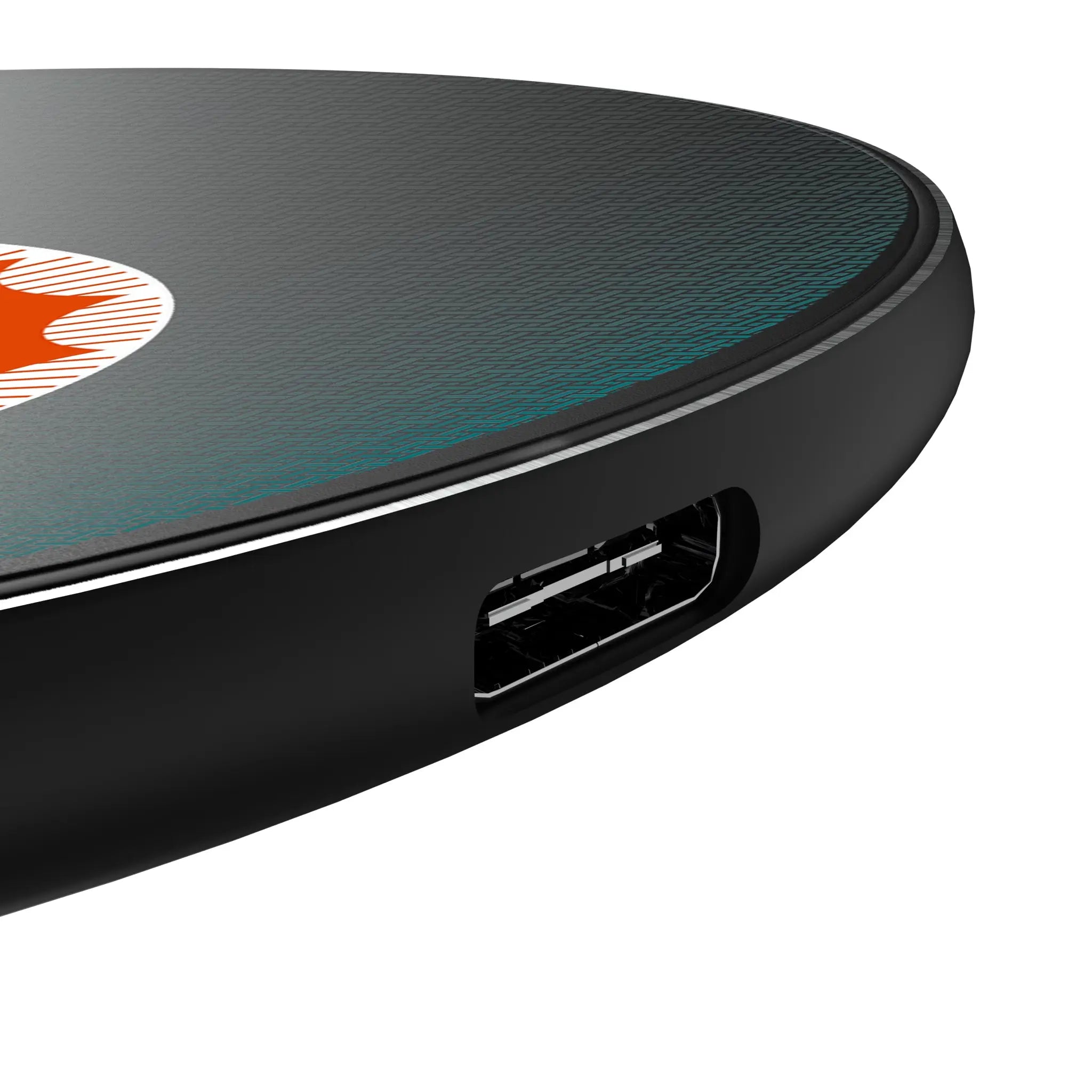Miami Dolphins 1966-1973 Historic Collection Linen 15-Watt Wireless Charger - Detail