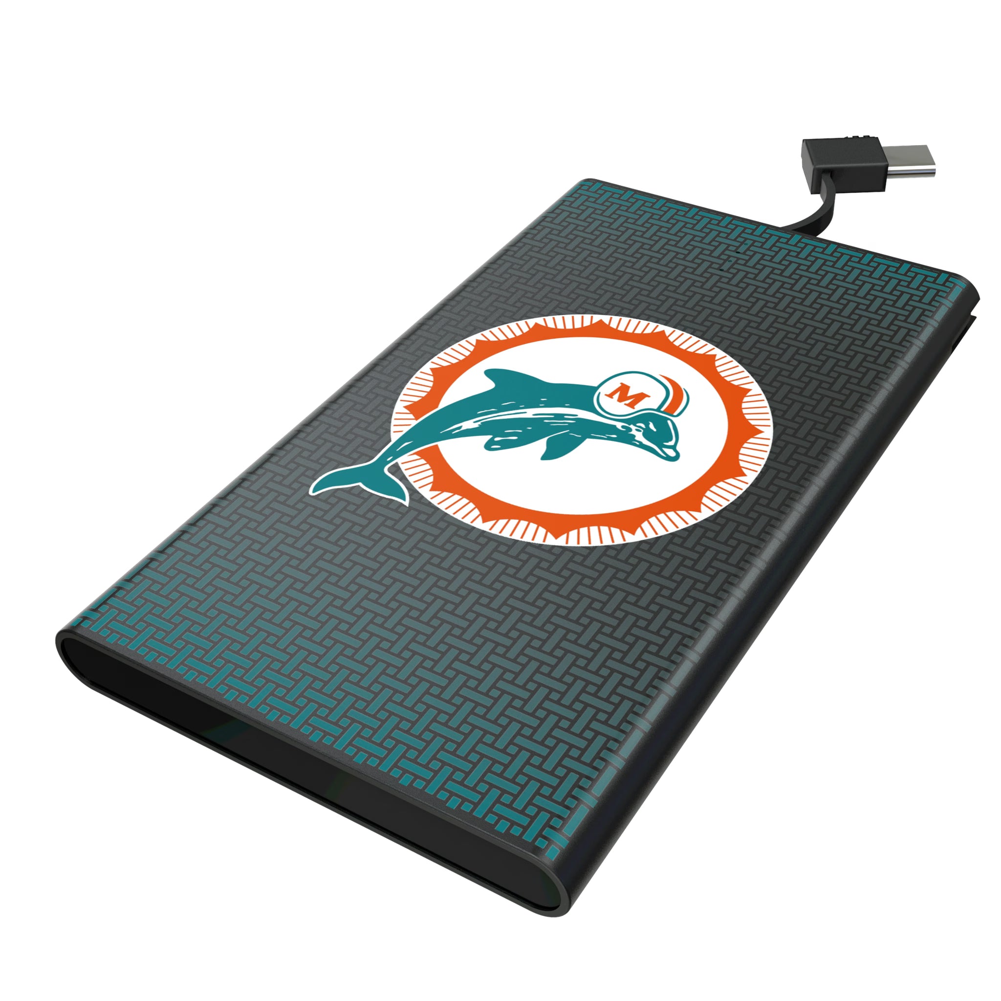 Miami Dolphins 1966-1973 Historic Collection Linen 5000mAh Flat Powerbank