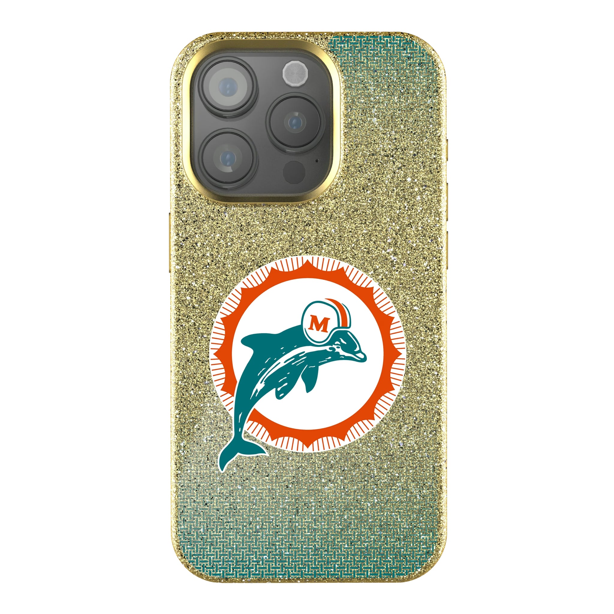 Miami Dolphins 1966-1973 Historic Collection Linen iPhone Bling Phone Case for Apple iPhone