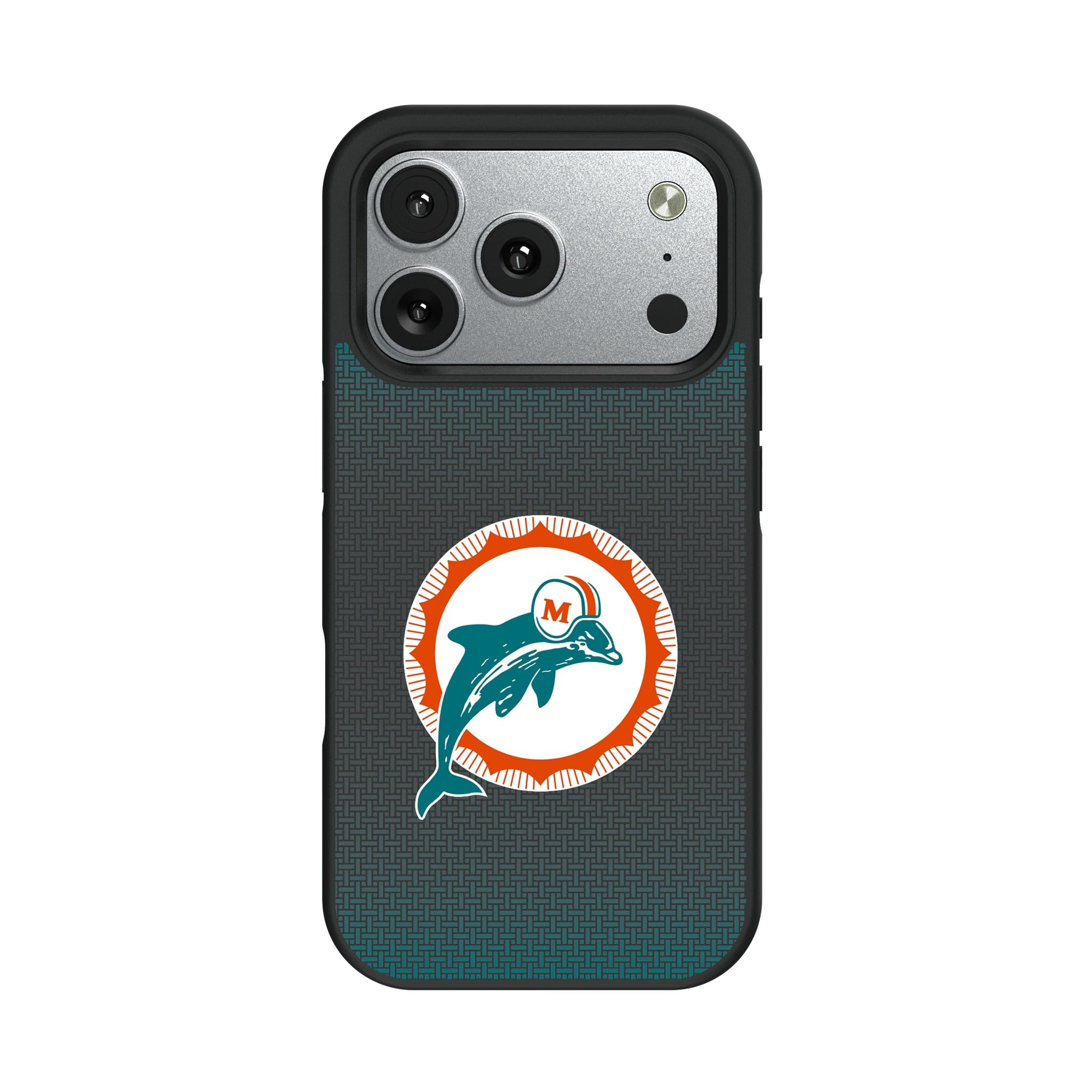Miami Dolphins 1966-1973 Historic Collection Linen iPhone Bump Phone Case for Apple iPhone#Device_iPhone 17 Pro