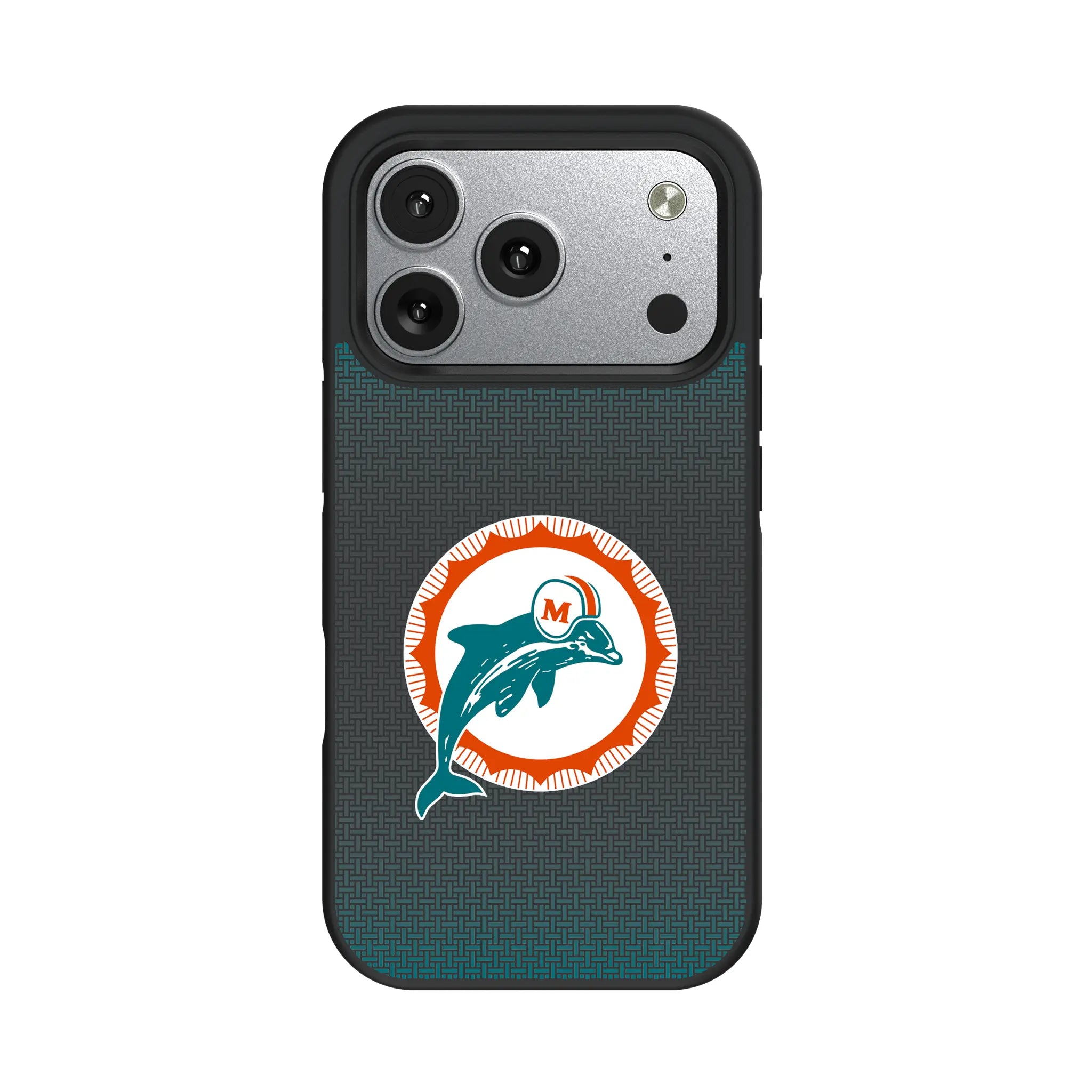 Miami Dolphins 1966-1973 Historic Collection Linen iPhone Bump Phone Case for Apple iPhone#Device_iPhone 17 Pro
