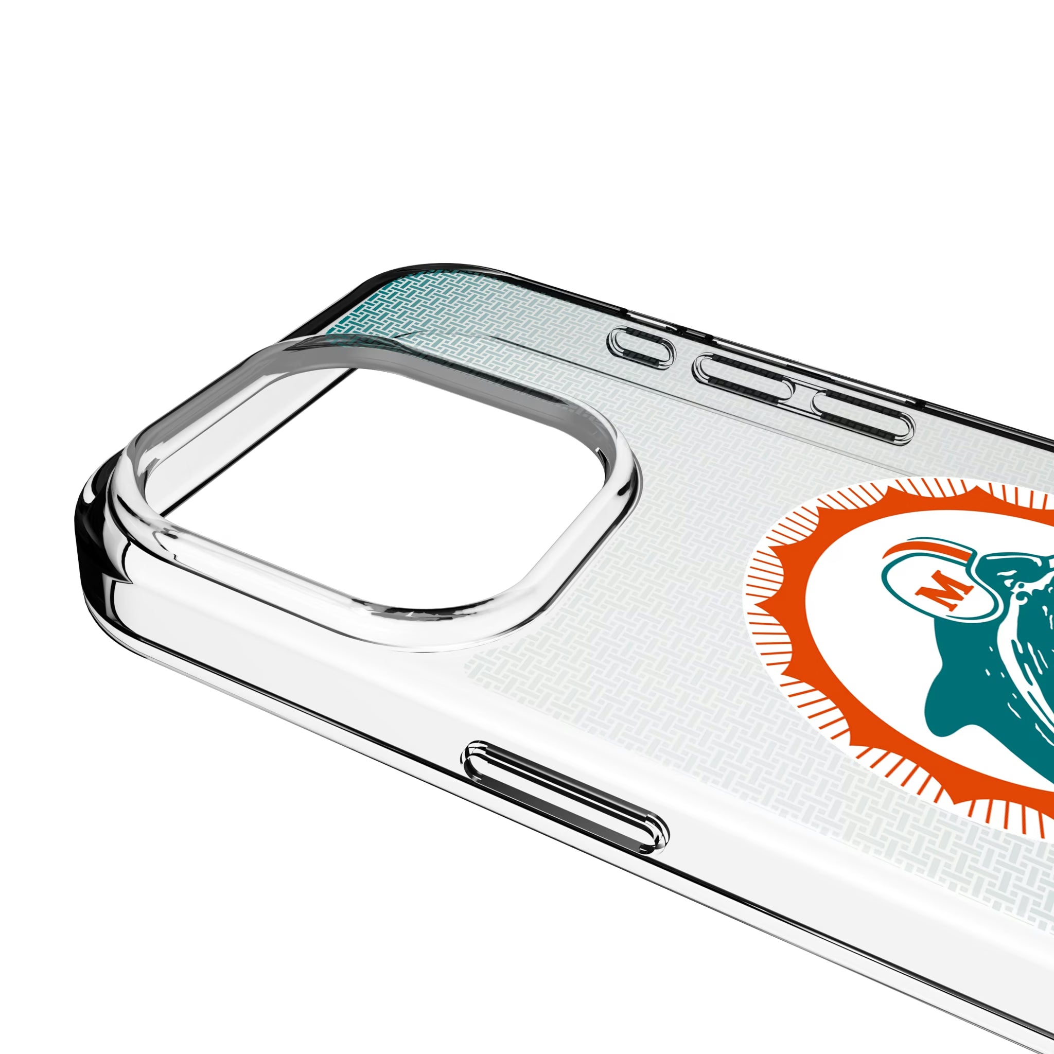 Miami Dolphins 1966-1973 Historic Collection Linen iPhone Clear Phone Case for Apple iPhone - Detail