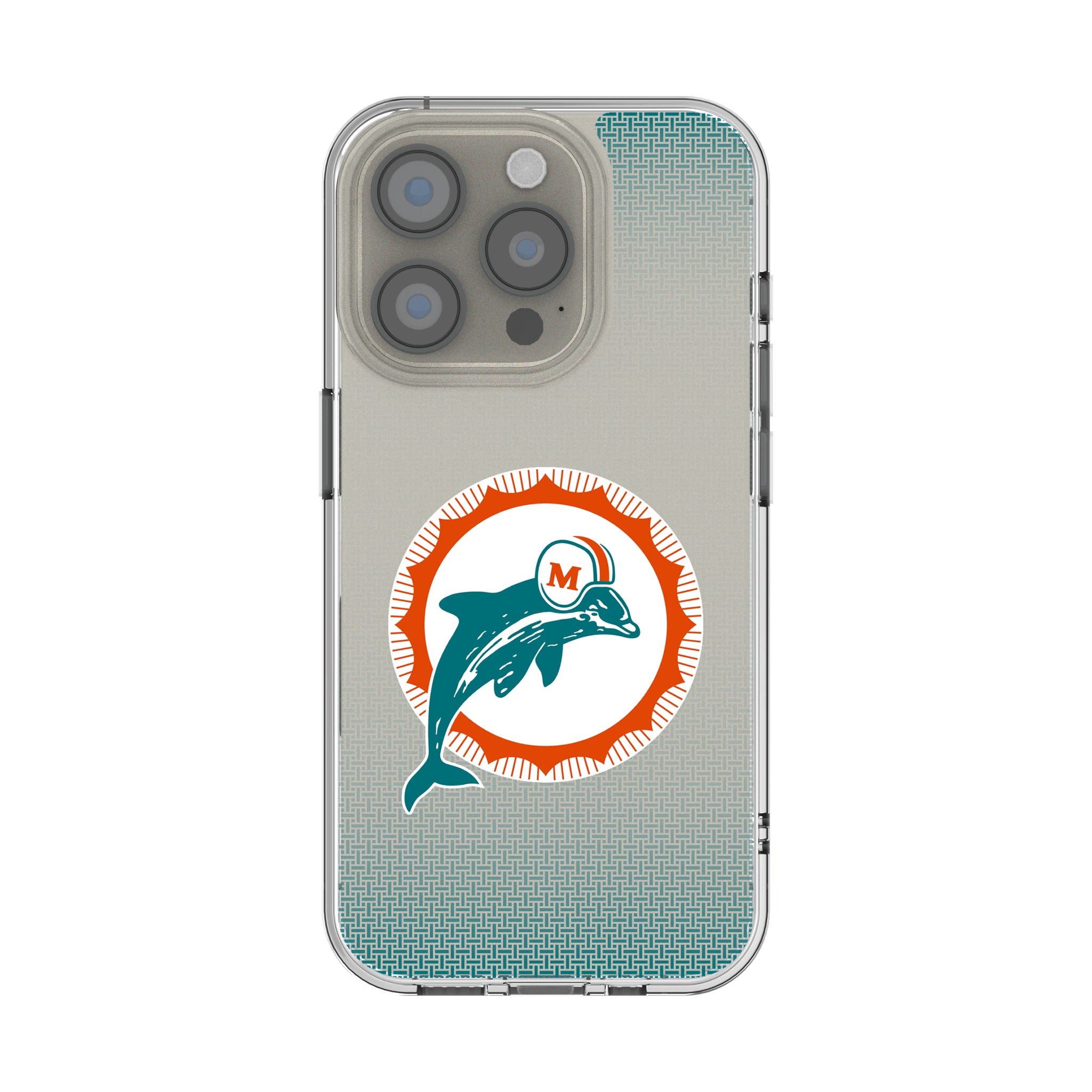 Miami Dolphins 1966-1973 Historic Collection Linen iPhone Clear Phone Case for Apple iPhone