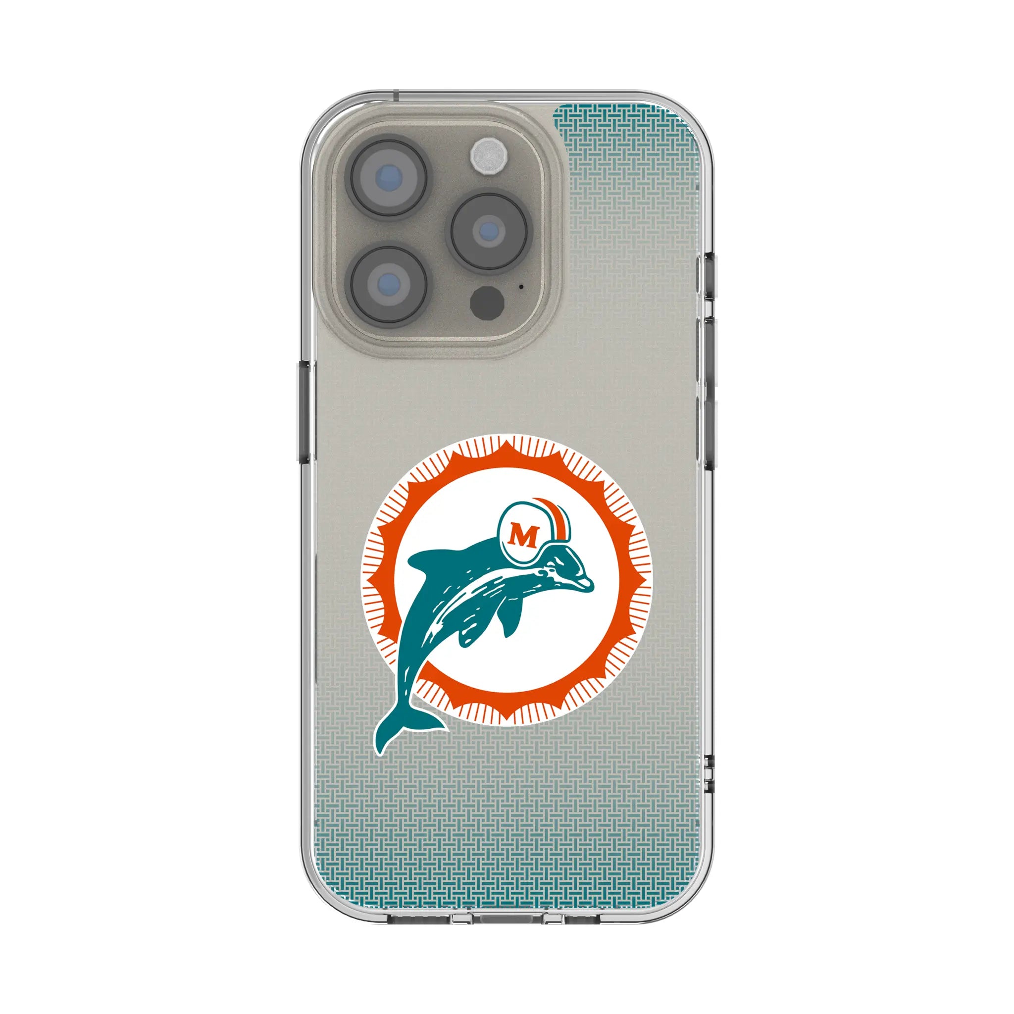 Miami Dolphins 1966-1973 Historic Collection Linen iPhone Clear Phone Case for Apple iPhone