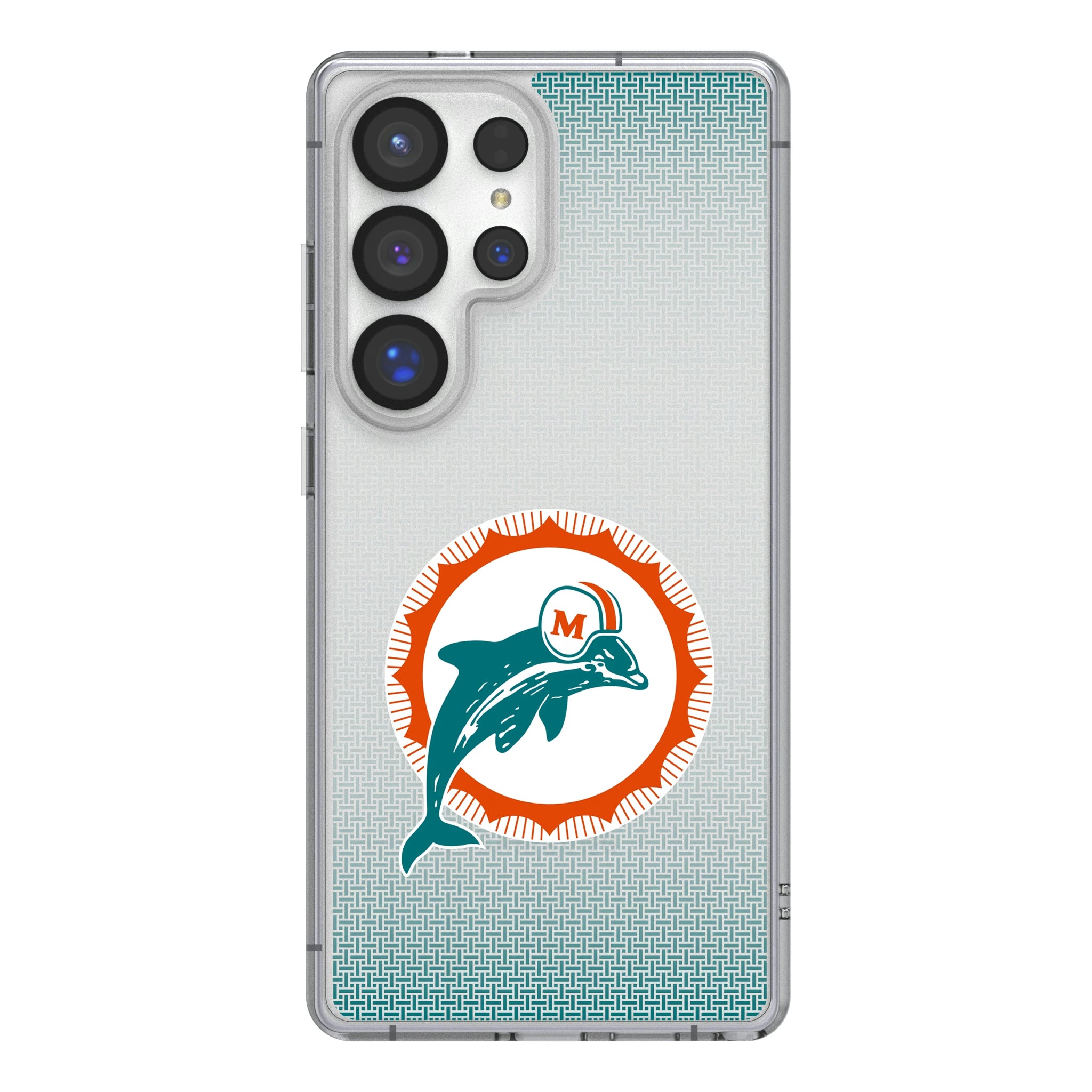 Miami Dolphins 1966-1973 Historic Collection Linen Galaxy Clear Phone Case for Samsung Galaxy