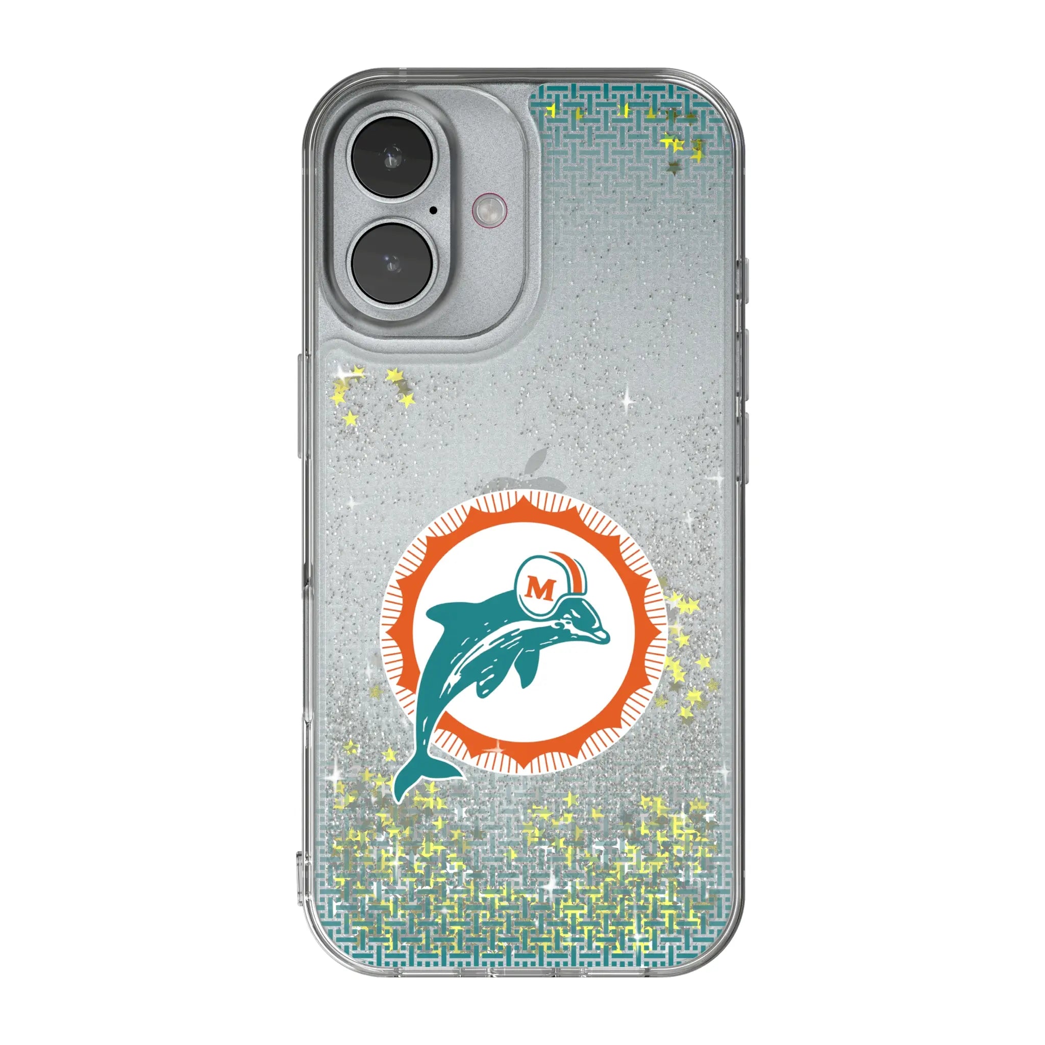 Miami Dolphins 1966-1973 Historic Collection Linen iPhone Glitter Phone Case for Apple iPhone