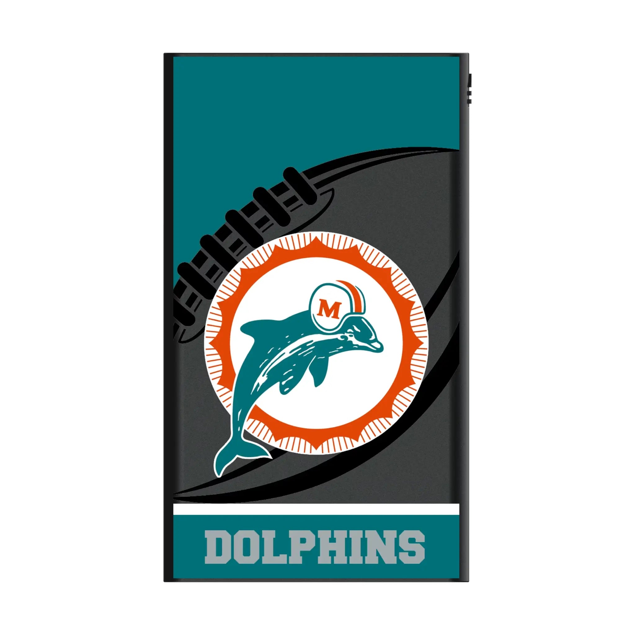 Miami Dolphins 1966-1973 Historic Collection Passtime 5000mAh Flat Power Bank