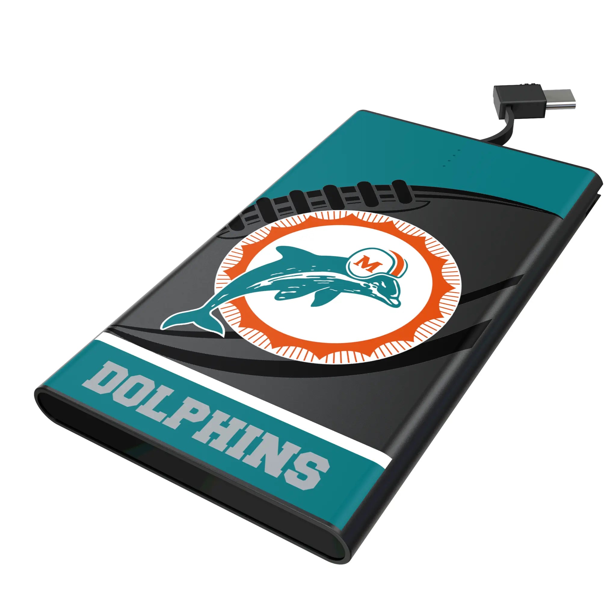 Miami Dolphins 1966-1973 Historic Collection Passtime 5000mAh Flat Power Bank