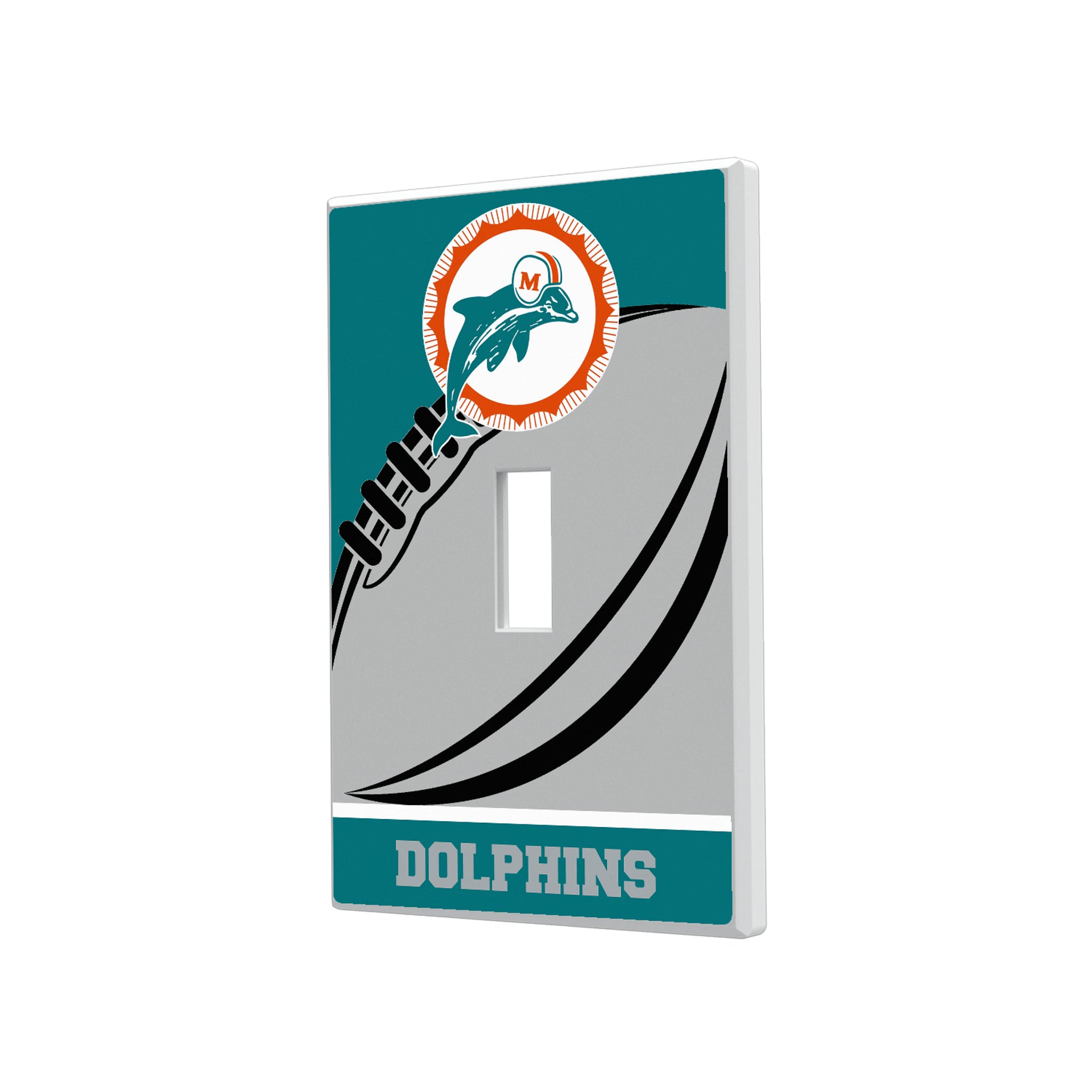 Miami Dolphins 1966-1973 Historic Collection Passtime Hidden-Screw Light Switch Plate#Style_Single Toggle