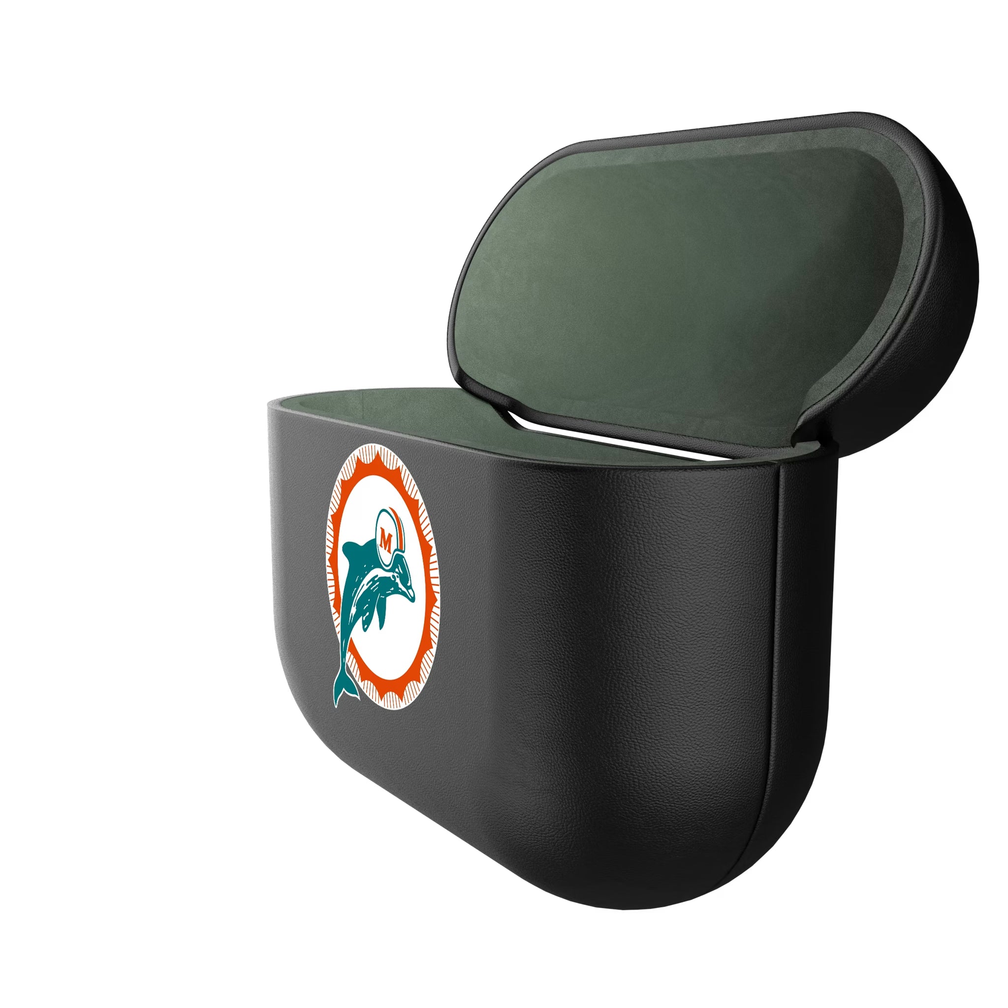 Miami Dolphins 1966-1973 Historic Collection Personalized Insignia AirPods AirPod Case Cover - Isometric View#Device_AirPods 3rd Gen