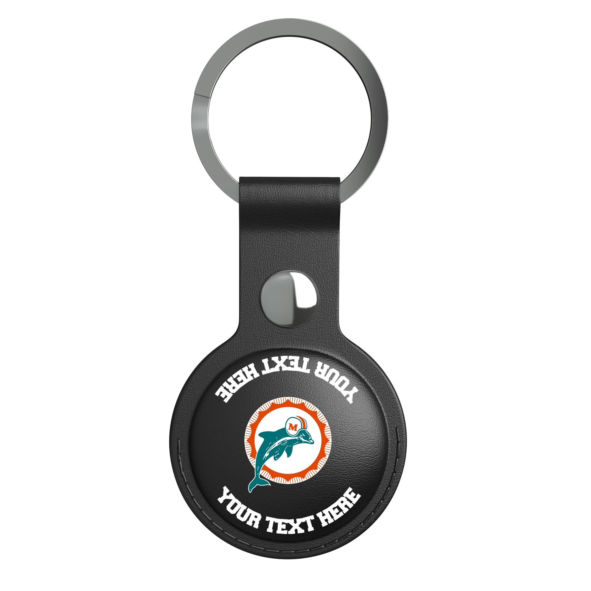 Miami Dolphins 1966-1973 Historic Collection Personalized Insignia AirTag Black Airtag Holder