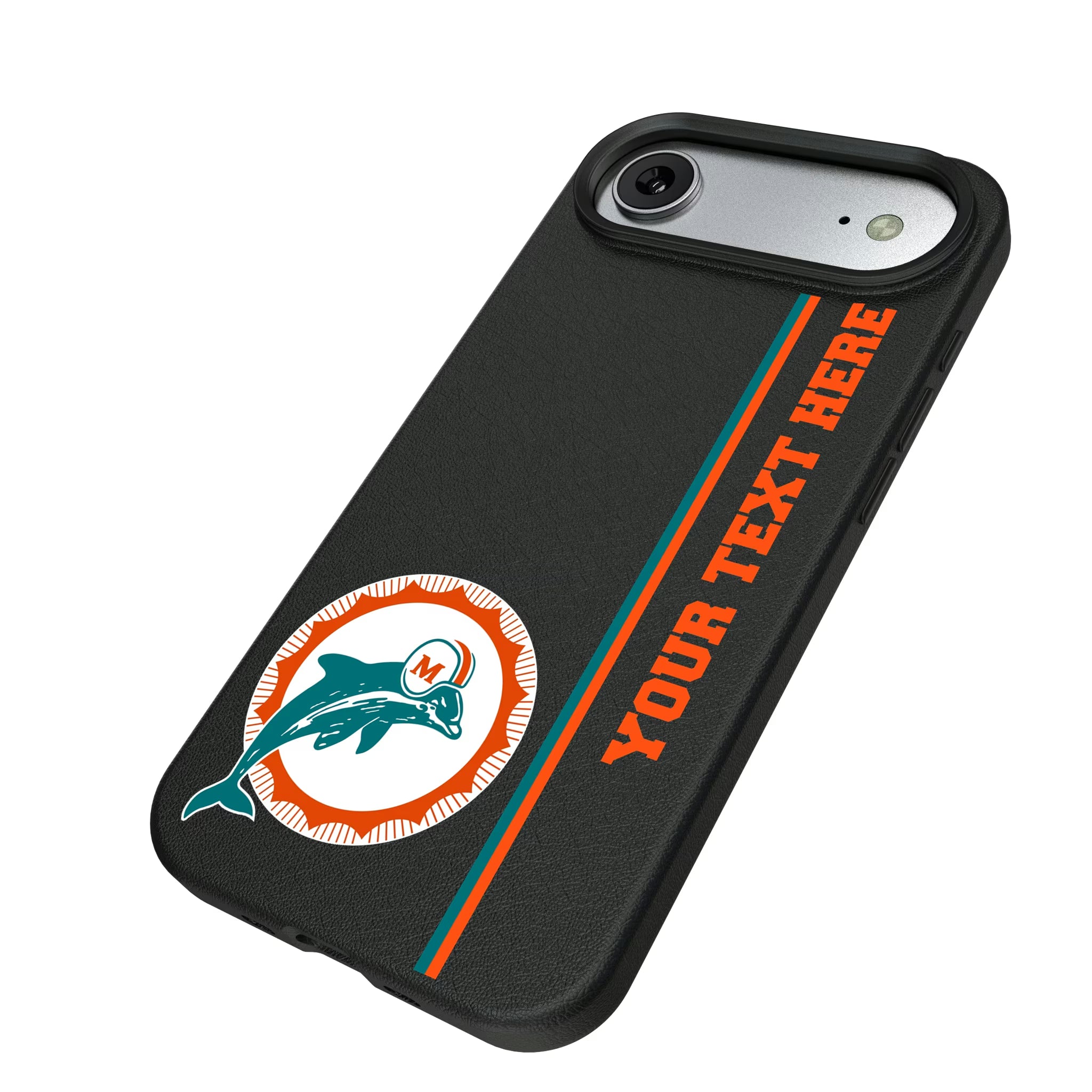 Miami Dolphins 1966-1973 Historic Collection Personalized Sidebard iPhone MagSafe Compatible Phone Case for Apple iPhone - Isometric View#Device_iPhone Air