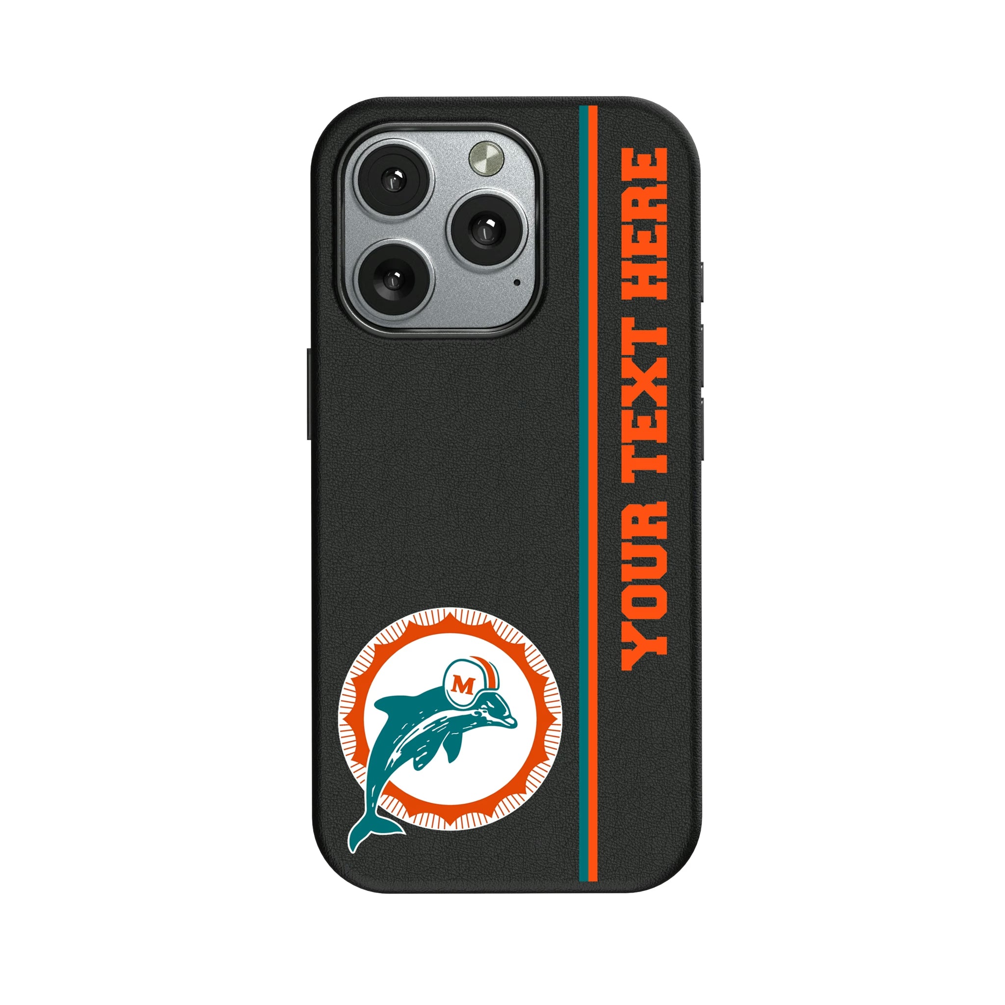 Miami Dolphins 1966-1973 Historic Collection Personalized Sidebard iPhone MagSafe Compatible Phone Case for Apple iPhone