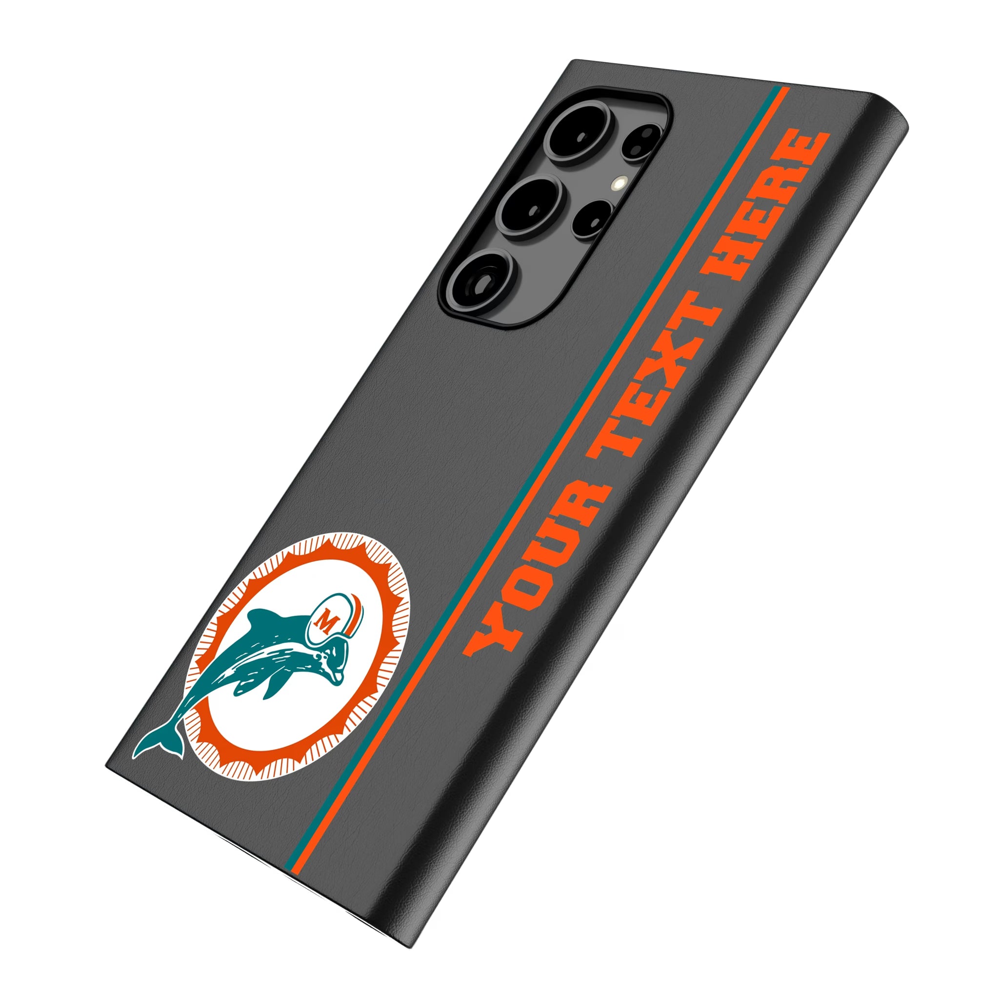Miami Dolphins 1966-1973 Historic Collection Personalized Sidebard Galaxy MagSafe Compatible Phone Case for Samsung Galaxy - Isometric View