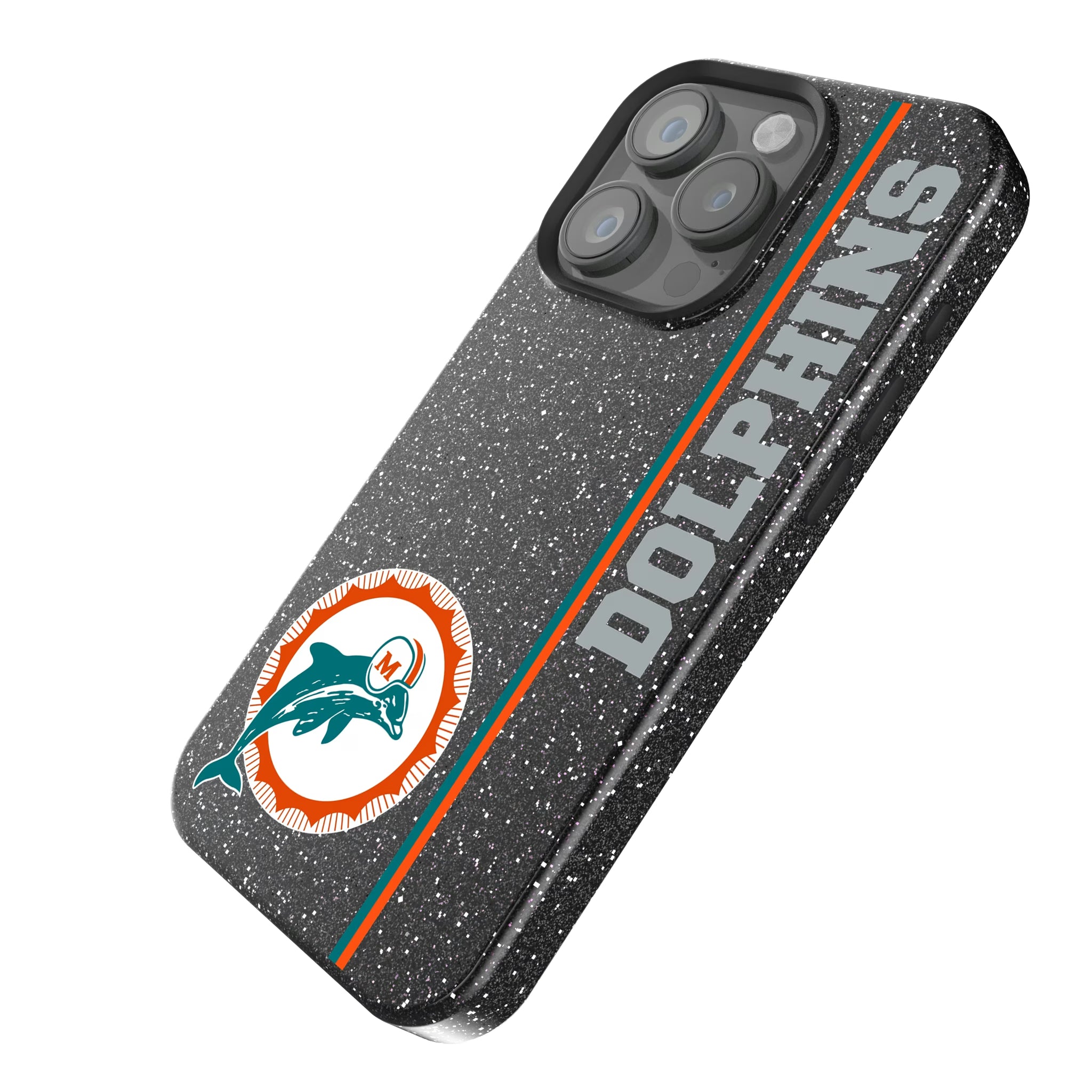 Miami Dolphins 1966-1973 Historic Collection Sidebar iPhone Bling Phone Case for Apple iPhone - Isometric View