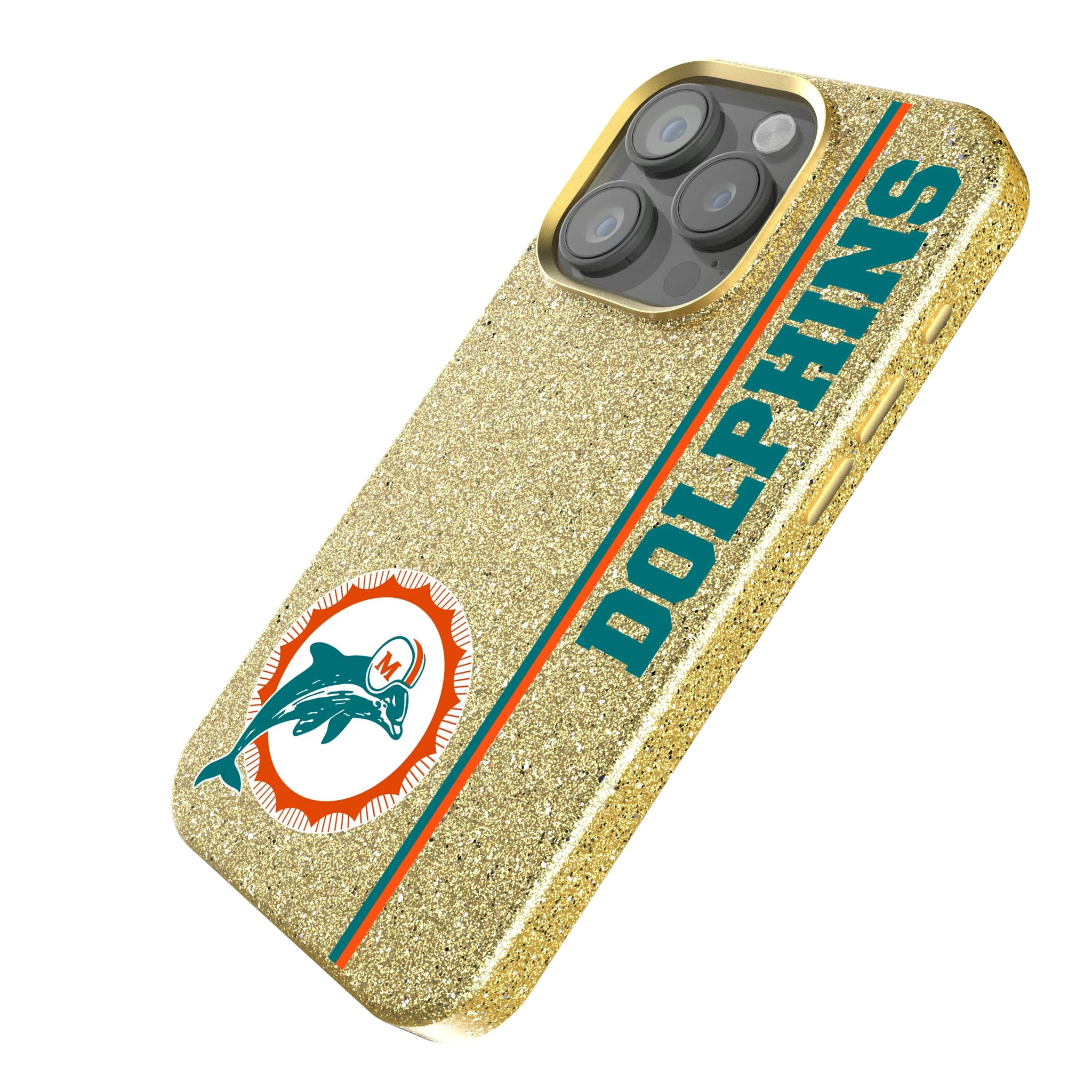 Miami Dolphins 1966-1973 Historic Collection Sidebar iPhone Bling Phone Case for Apple iPhone - Isometric View