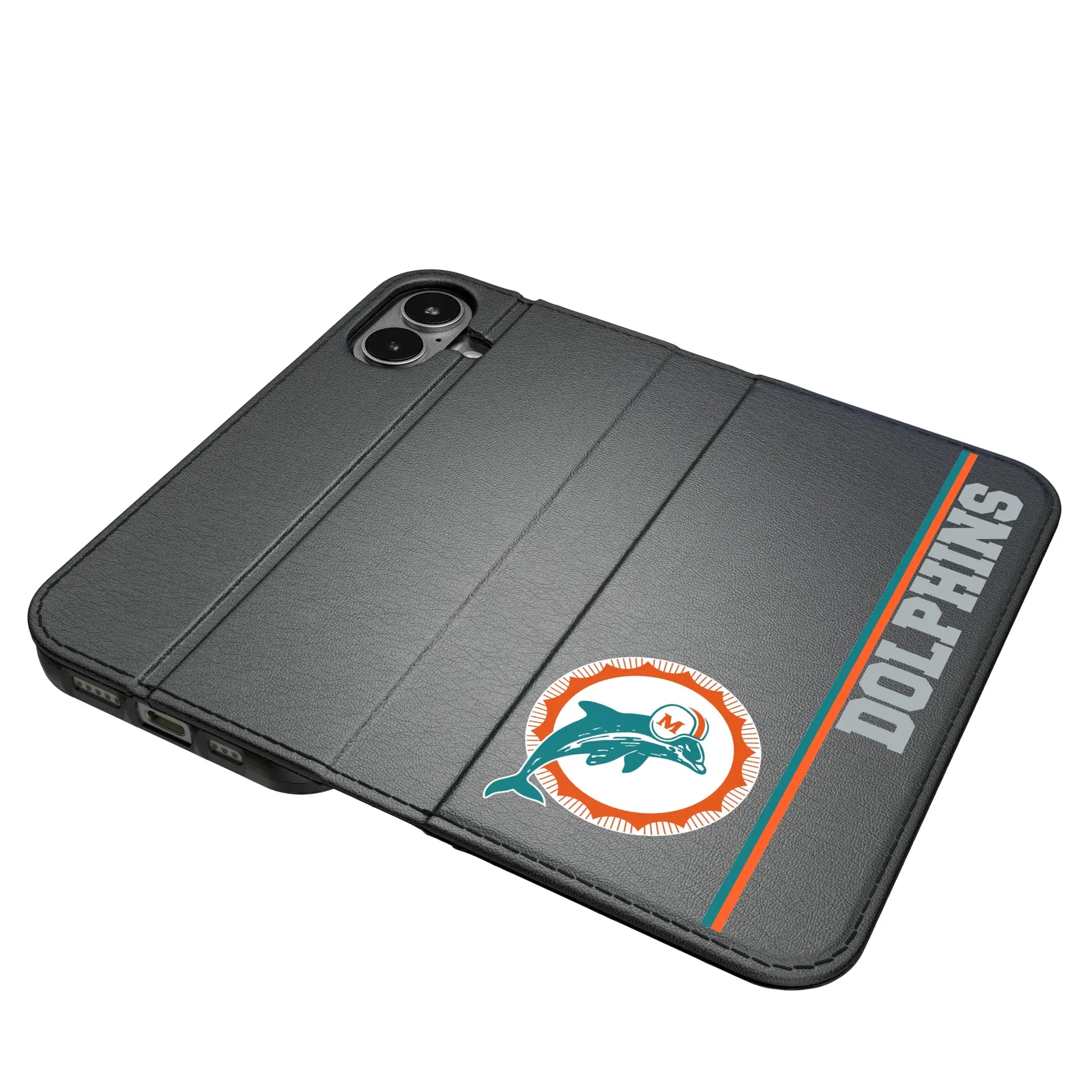 Miami Dolphins 1966-1973 Historic Collection Sidebar iPhone Folio Phone Case for Apple iPhone#Device_iPhone 17