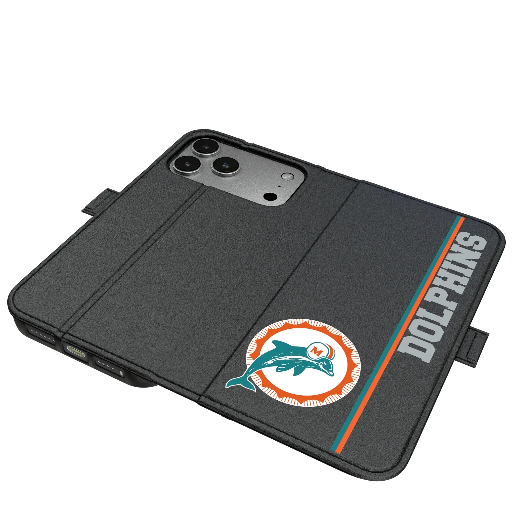 Miami Dolphins 1966-1973 Historic Collection Sidebar iPhone Folio Phone Case for Apple iPhone#Device_iPhone 17 Pro Max