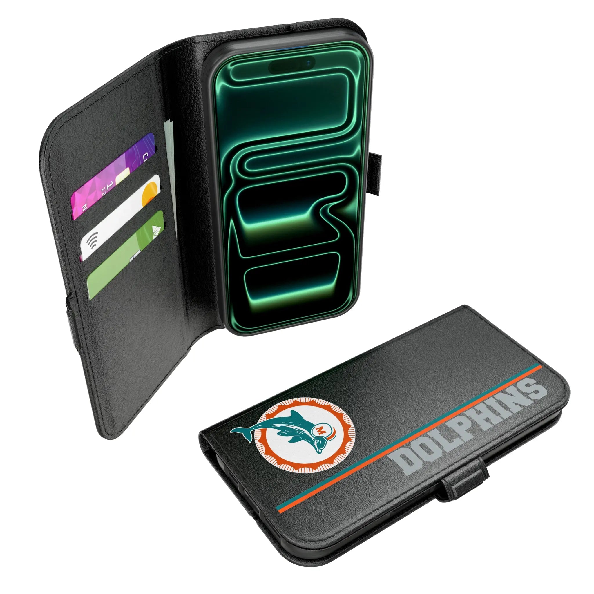 Miami Dolphins 1966-1973 Historic Collection Sidebar iPhone Folio Phone Case for Apple iPhone#Device_iPhone 17