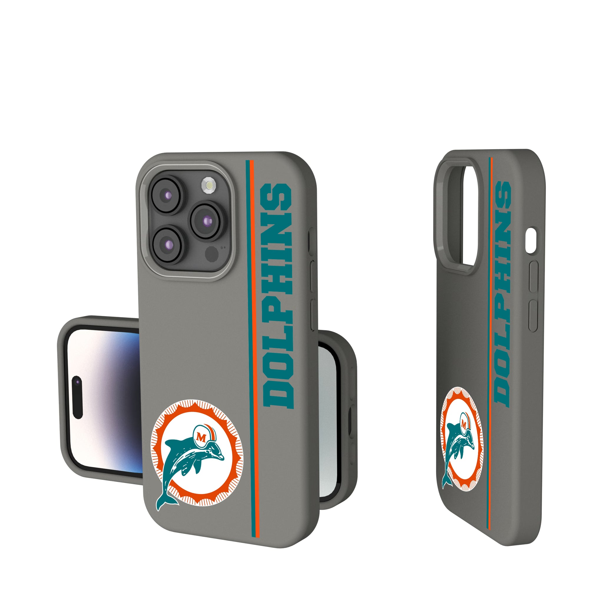 Miami Dolphins 1966-1973 Historic Collection Sidebar iPhone Soft Touch Phone Case for Apple iPhone