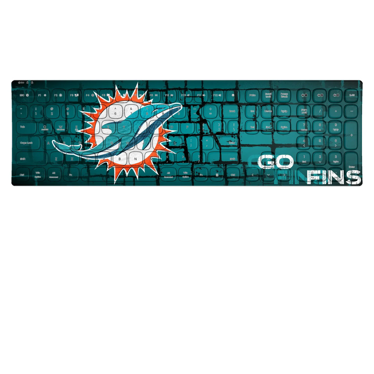 Miami Dolphins Brick KKB605 Curved Wireless Keyboard