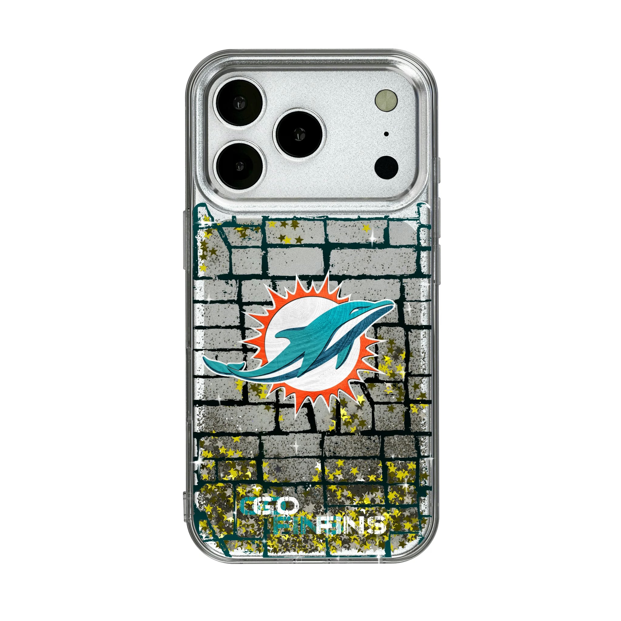 Miami Dolphins Brick iPhone Glitter Phone Case for Apple iPhone