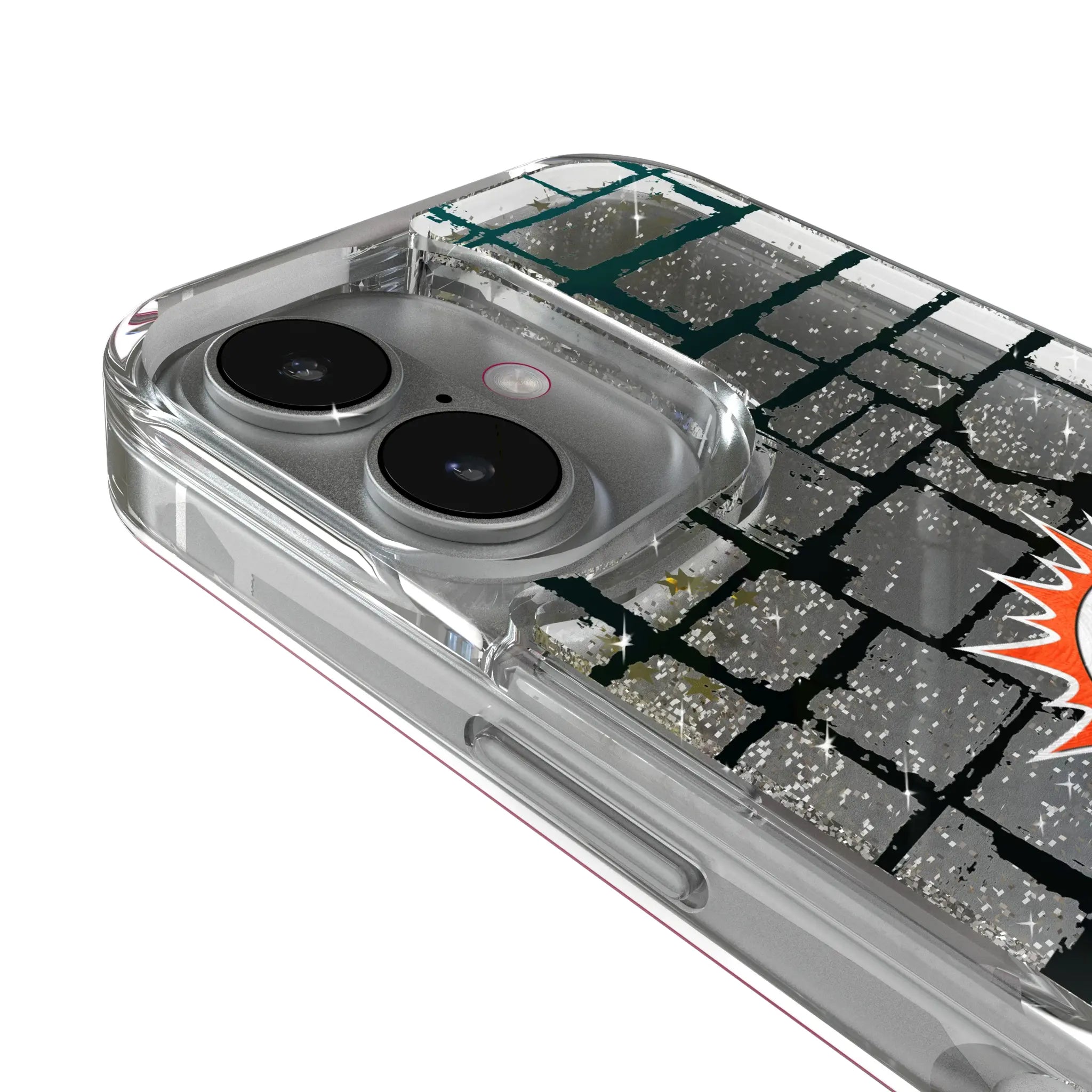 Miami Dolphins Brick iPhone Glitter Phone Case for Apple iPhone - Detail