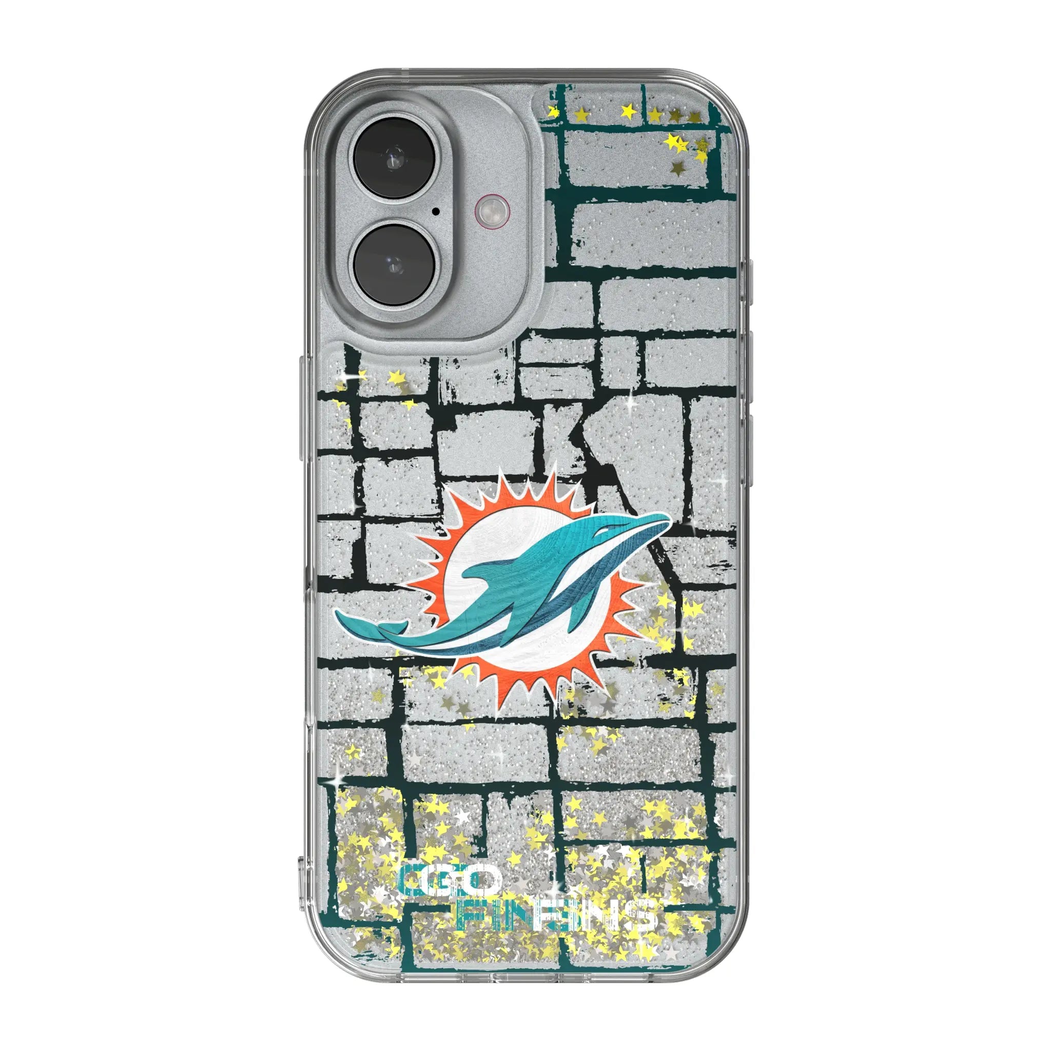 Miami Dolphins Brick iPhone Glitter Phone Case for Apple iPhone