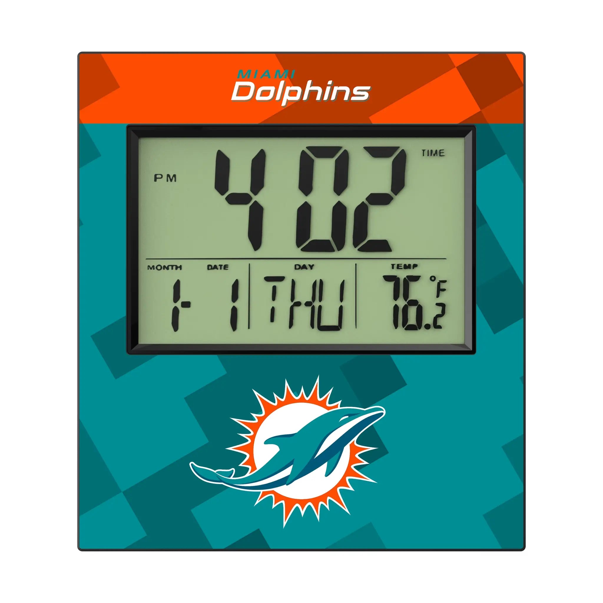 Miami Dolphins Color Block Wall Clock