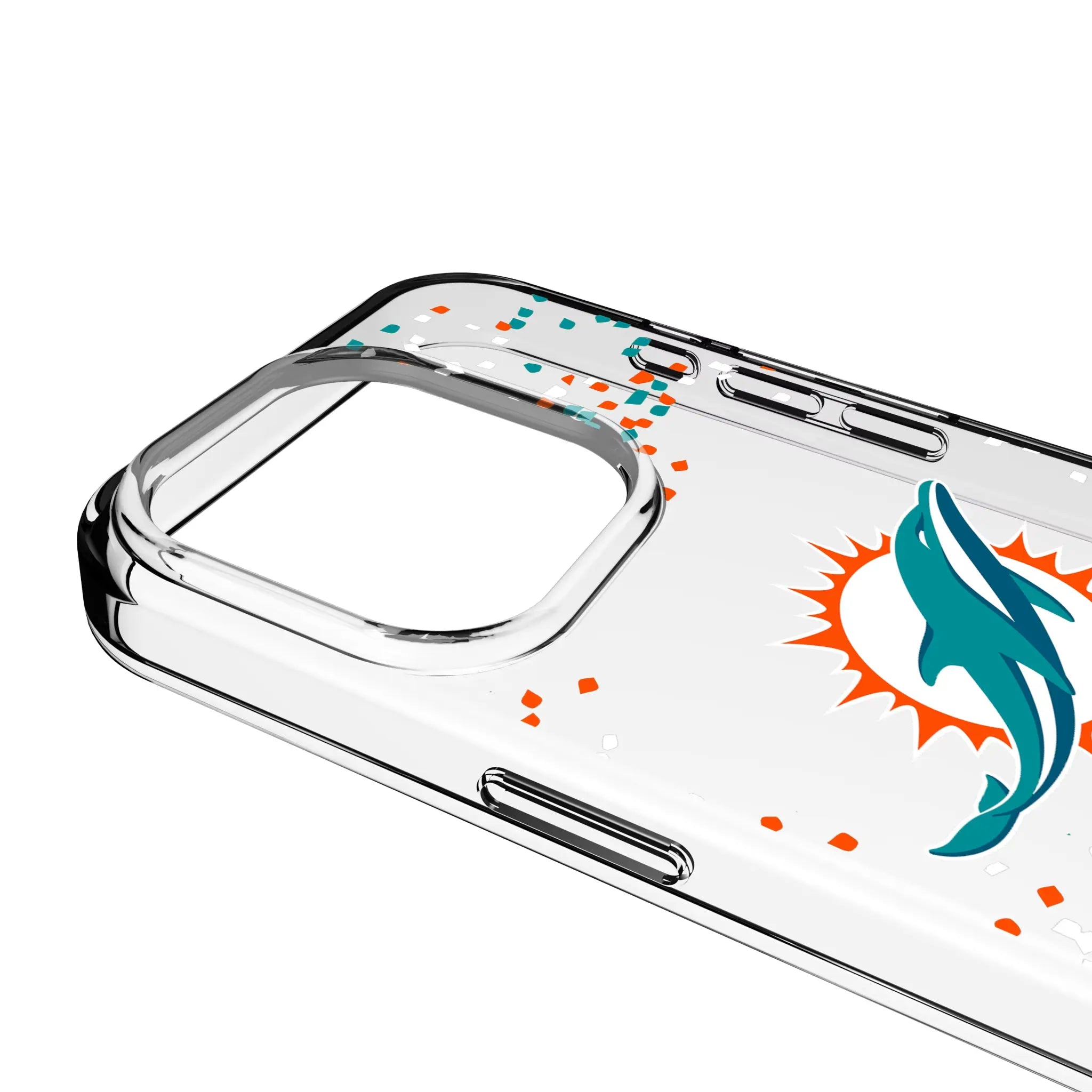 Miami Dolphins Confetti iPhone Clear Phone Case for Apple iPhone - Detail