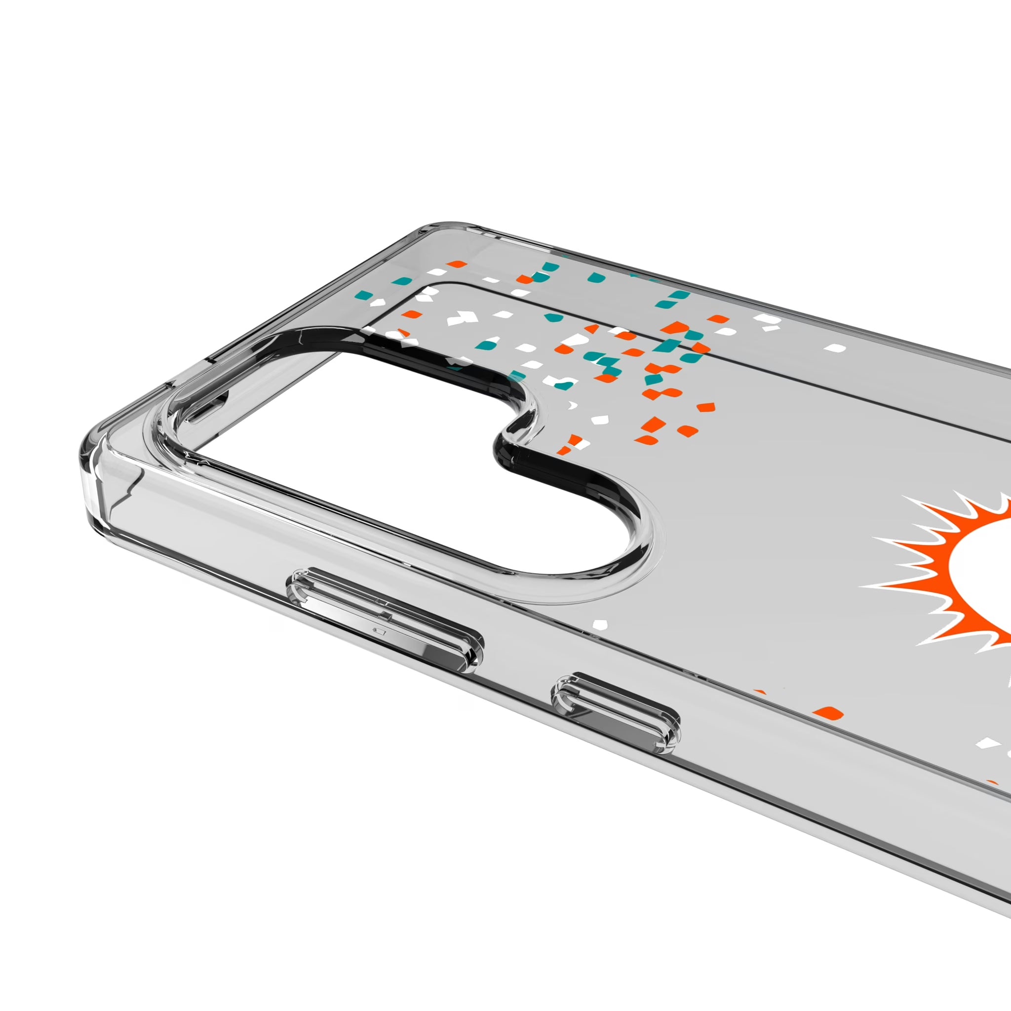 Miami Dolphins Confetti Galaxy Clear Phone Case for Samsung Galaxy - Detail