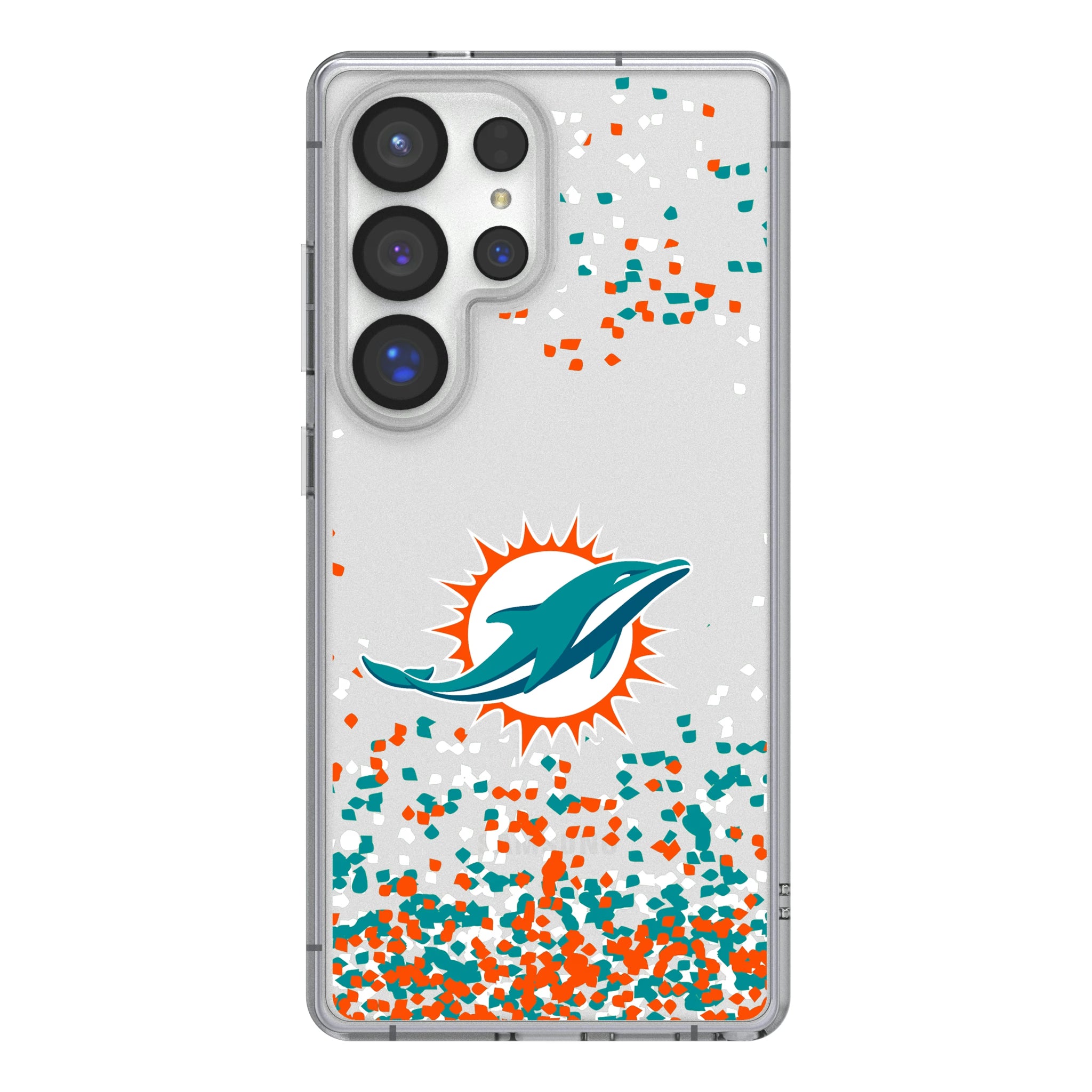 Miami Dolphins Confetti Galaxy Clear Phone Case for Samsung Galaxy