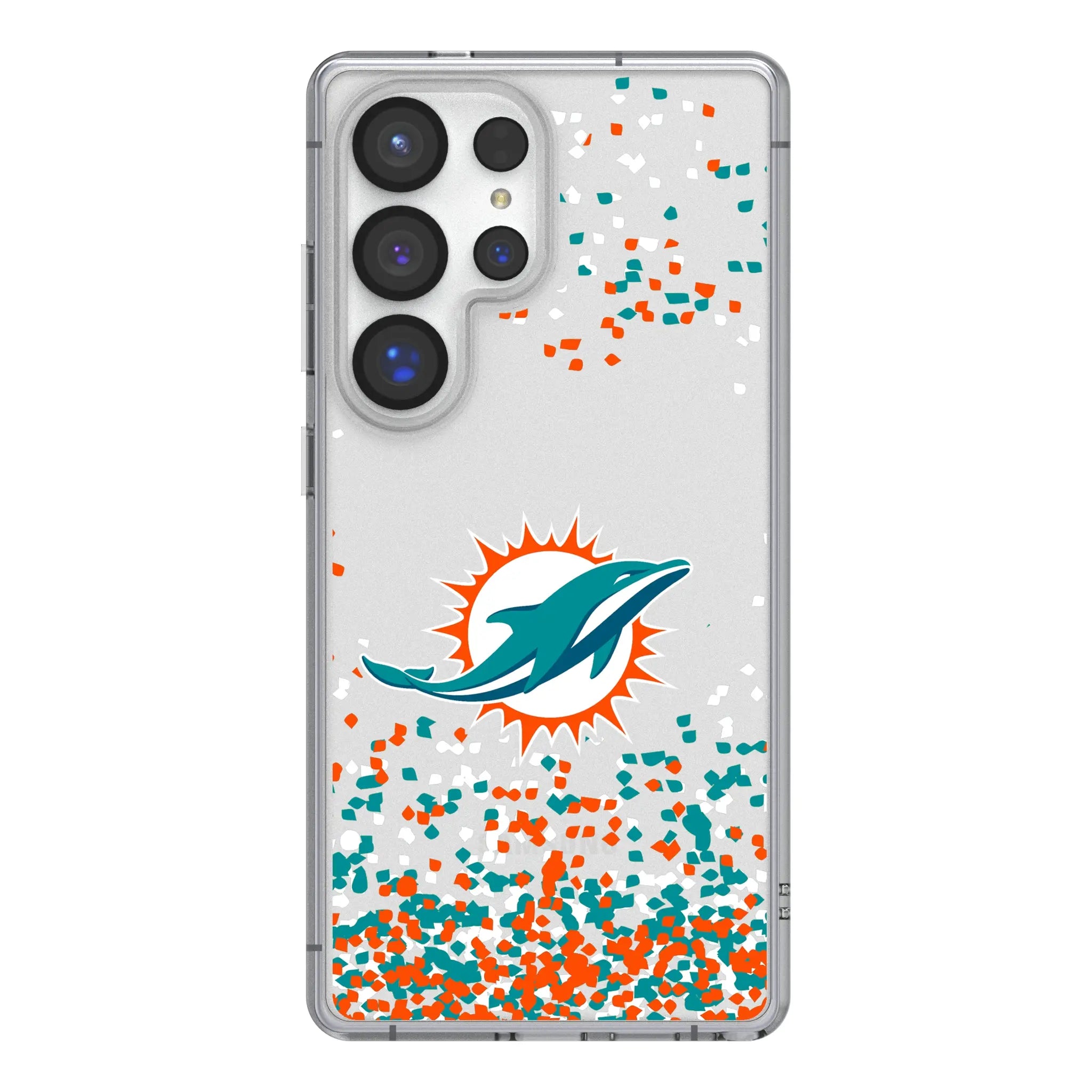 Miami Dolphins Confetti Galaxy Clear Phone Case for Samsung Galaxy#Device_Galaxy S25 Ultra