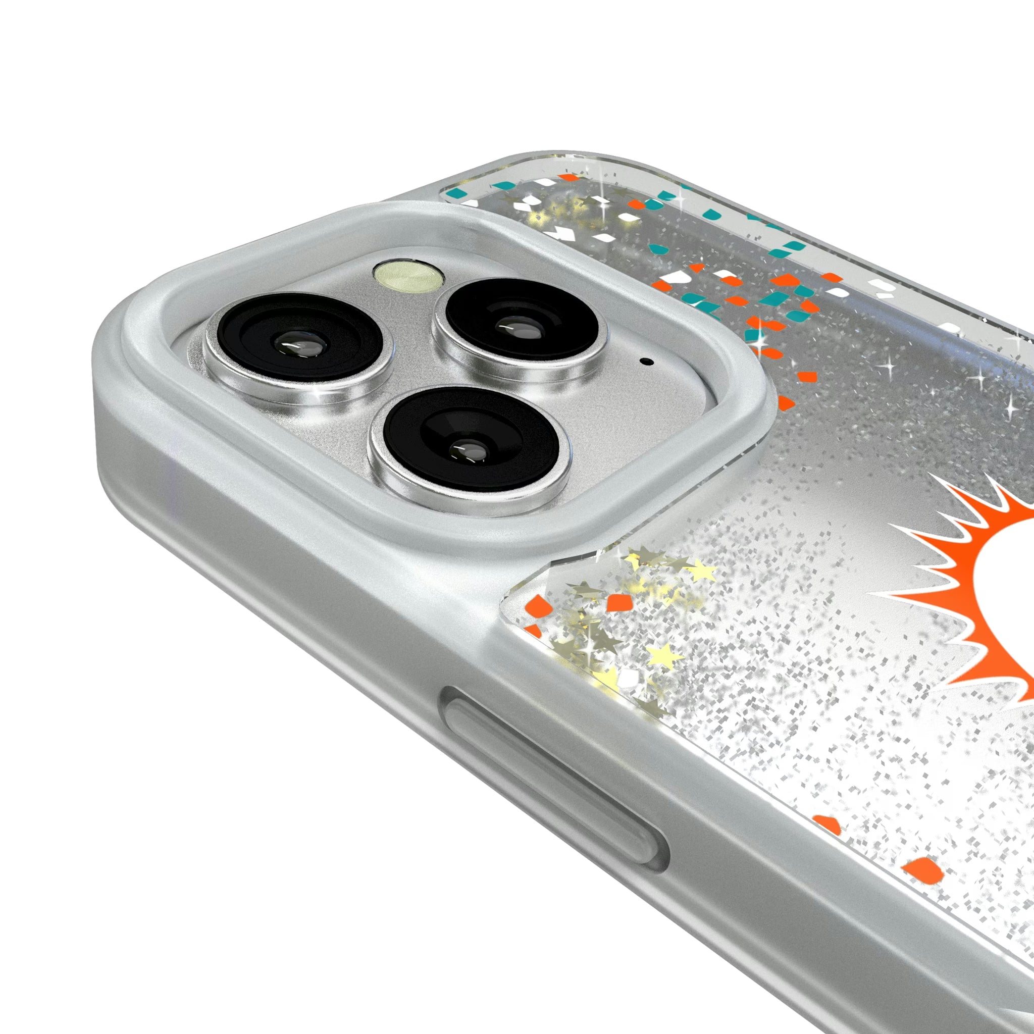 Miami Dolphins Confetti iPhone Glitter Phone Case for Apple iPhone - Detail#Device_iPhone 16 Pro