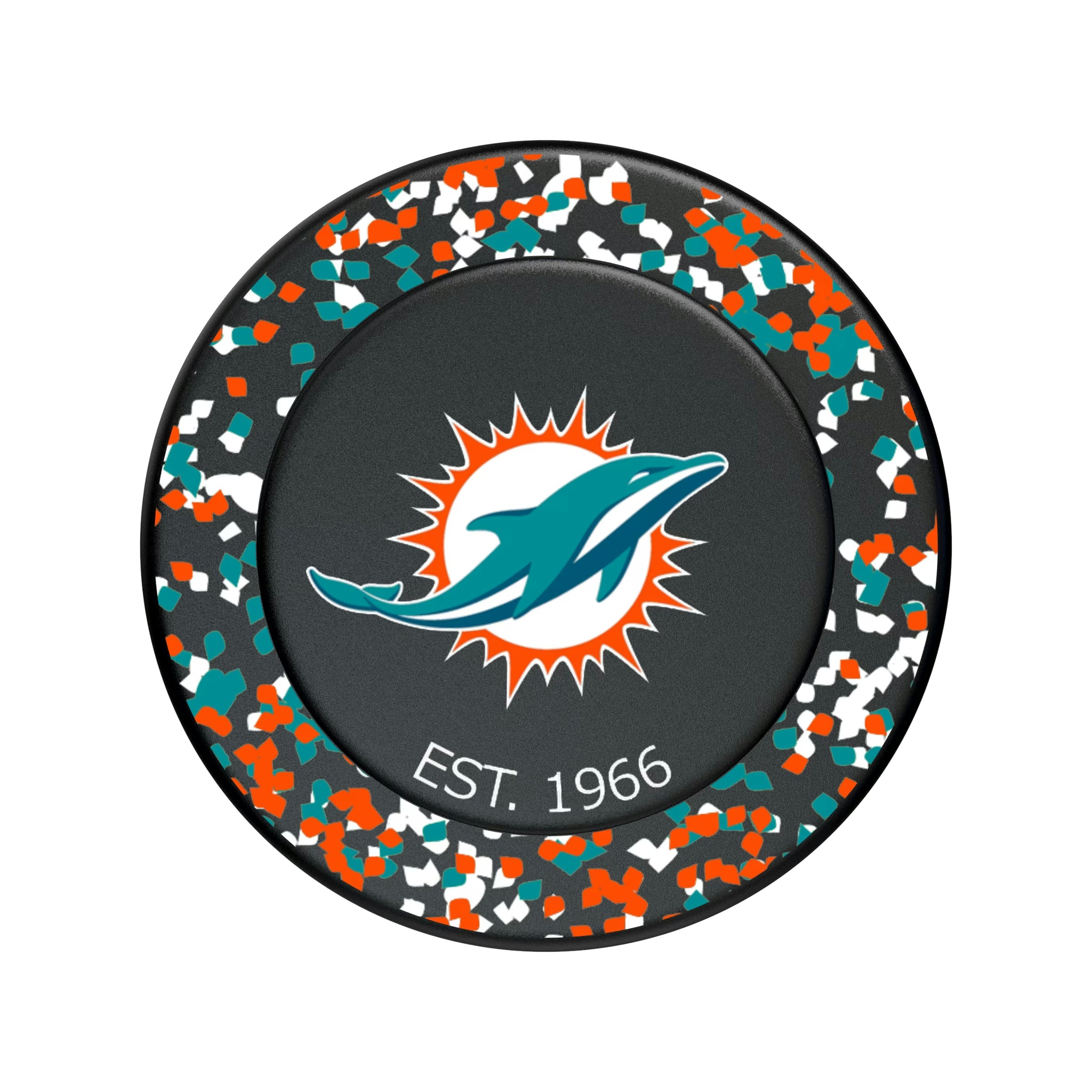 Miami Dolphins Confetti Popsockets Round Magnetic