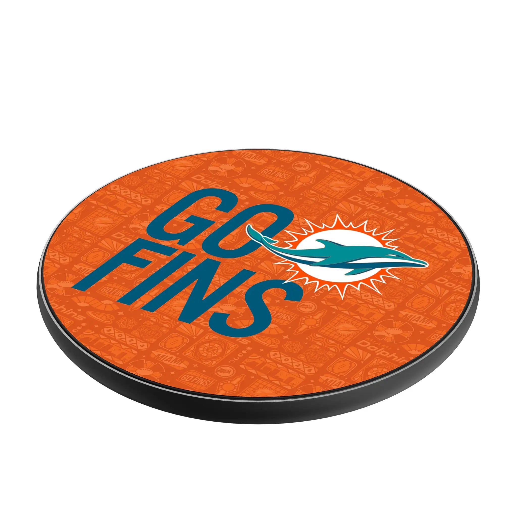 Miami Dolphins Deco 15-Watt Wireless Charger - Isometric View