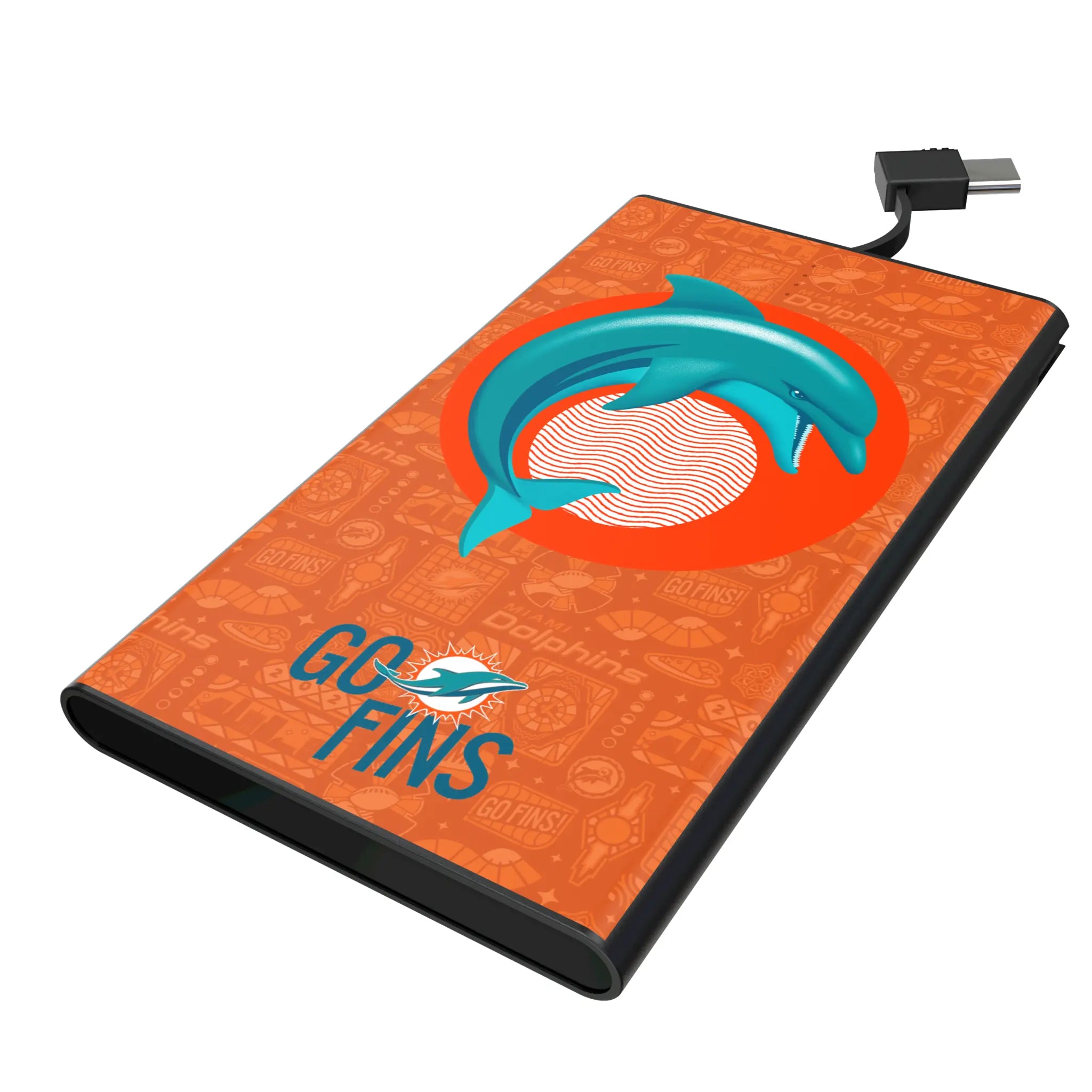 Miami Dolphins Deco 5000mAh Flat Power Bank