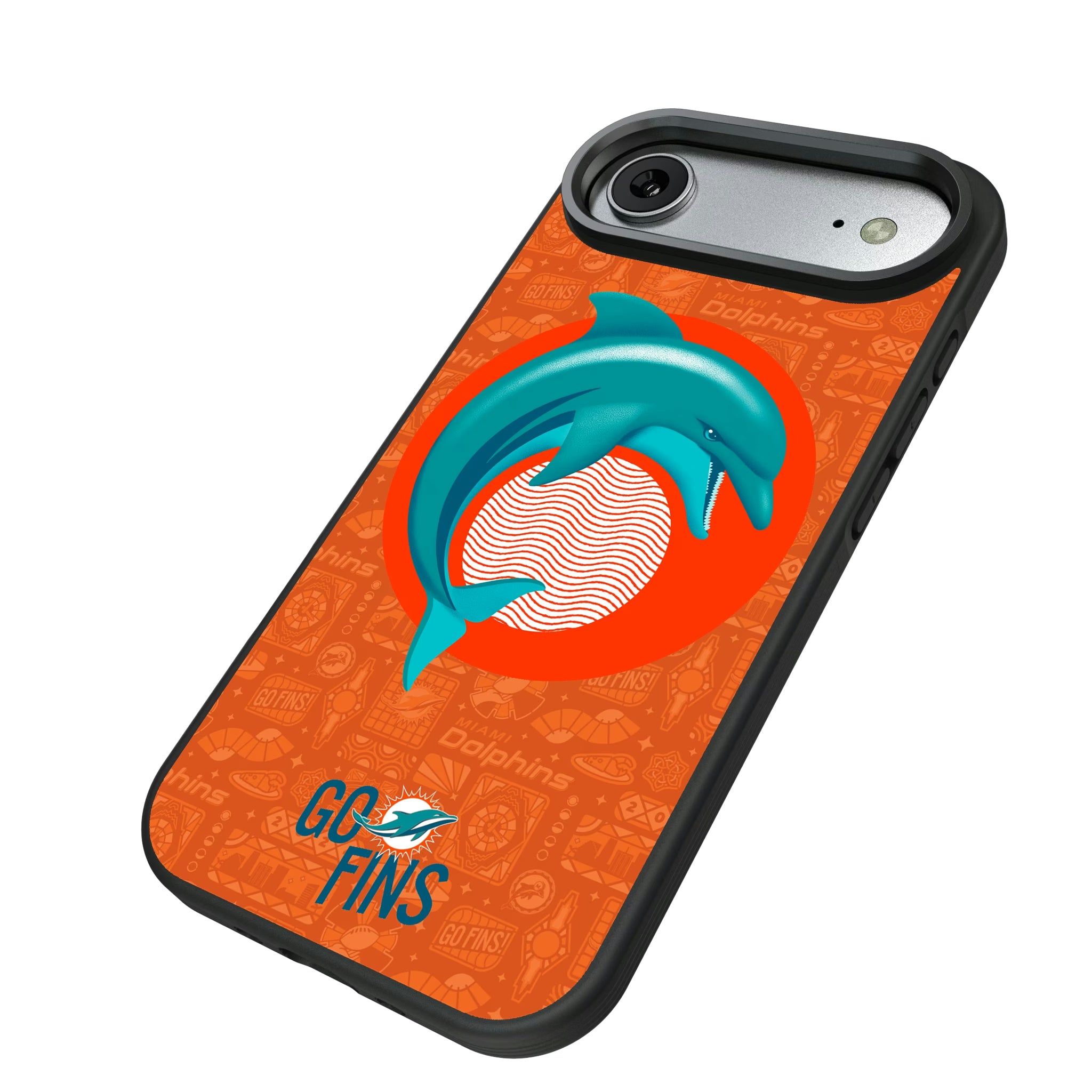 Miami Dolphins Deco iPhone Bump Phone Case for Apple iPhone - Isometric View#Device_iPhone Air