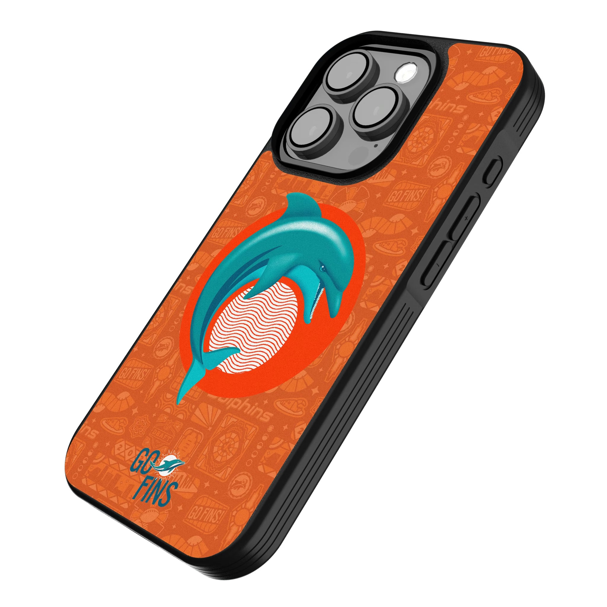 Miami Dolphins Deco iPhone Bump Phone Case for Apple iPhone - Isometric View