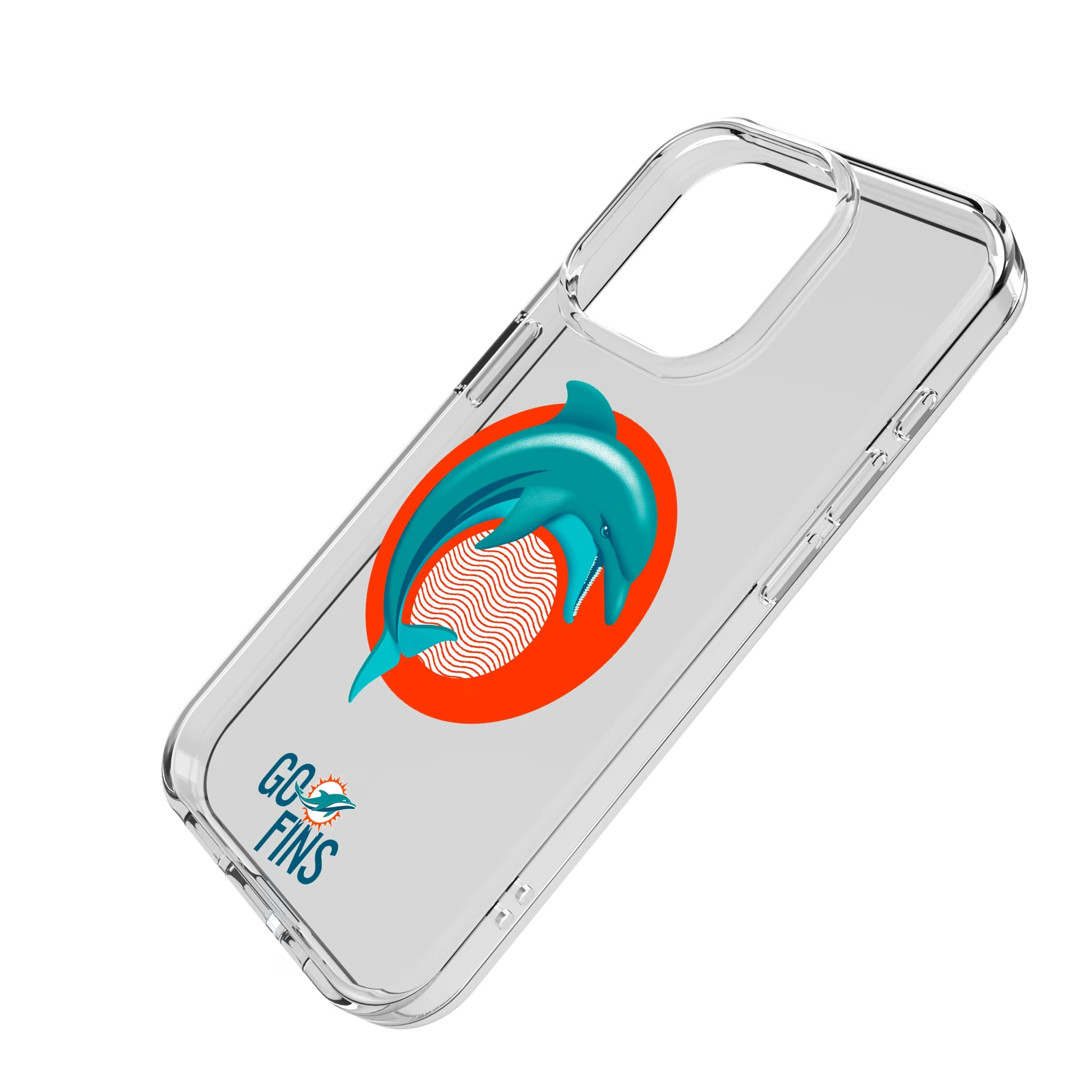 Miami Dolphins Deco iPhone Clear Phone Case for Apple iPhone - Isometric View