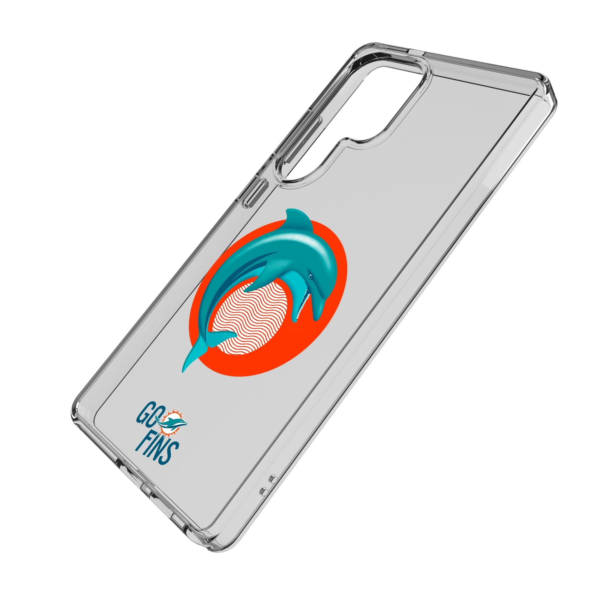 Miami Dolphins Deco Galaxy Clear Phone Case for Samsung Galaxy - Isometric View