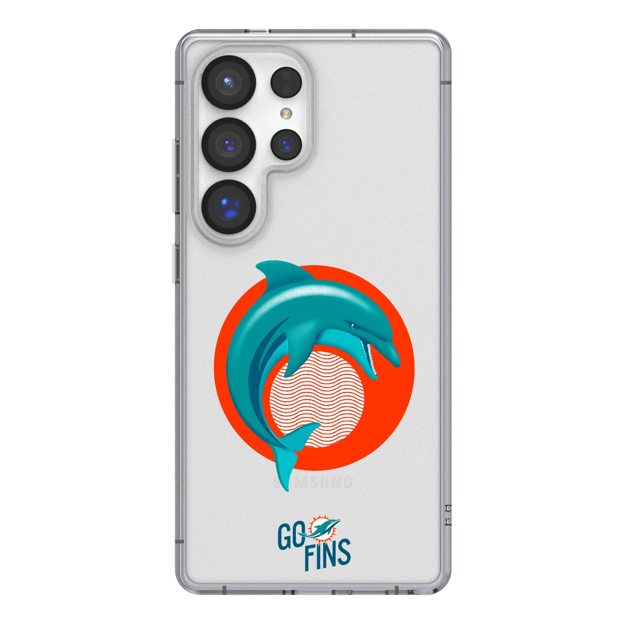 Miami Dolphins Deco Galaxy Clear Phone Case for Samsung Galaxy#Device_Galaxy S25 Ultra