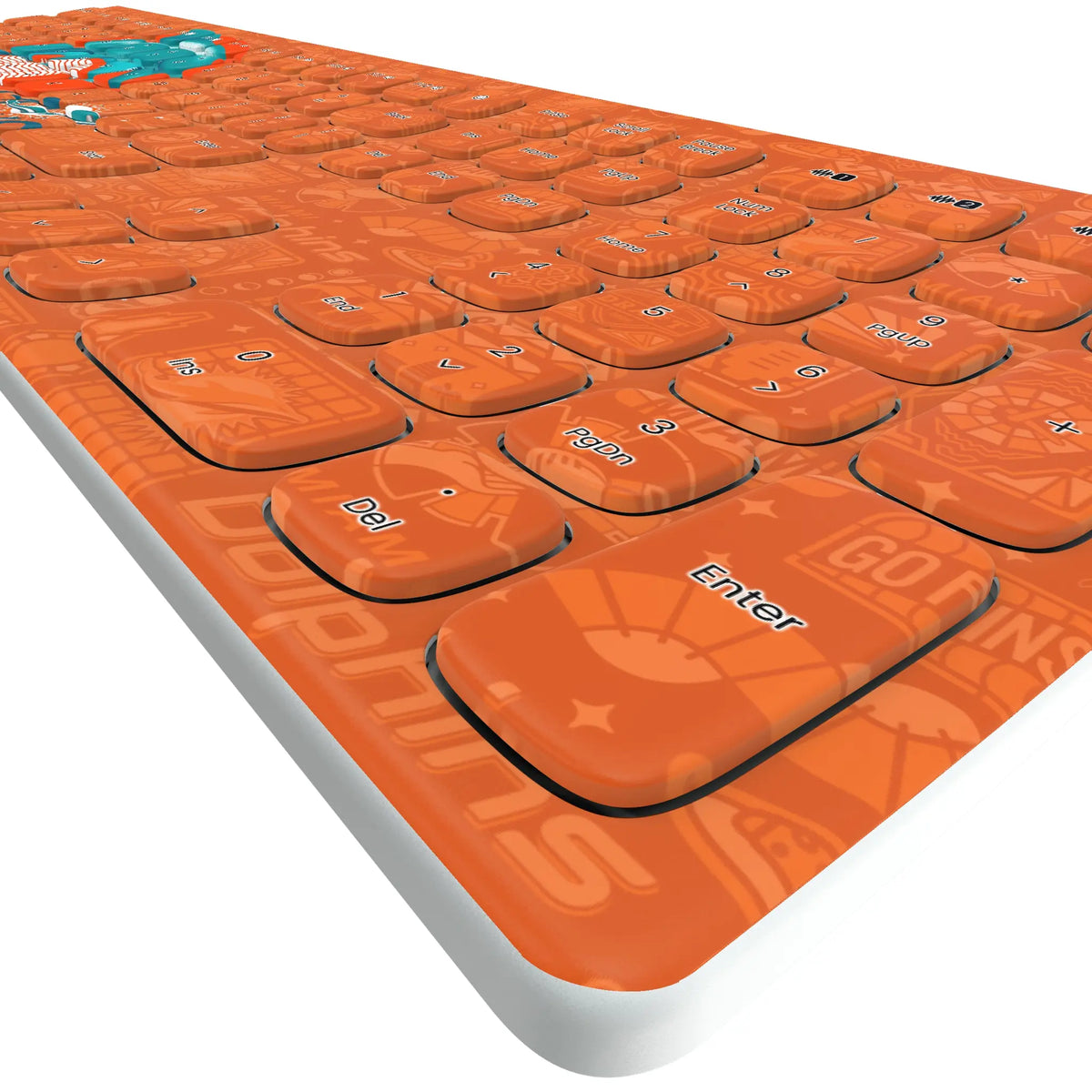 Miami Dolphins Deco KKB605 Curved Wireless Keyboard - Detail