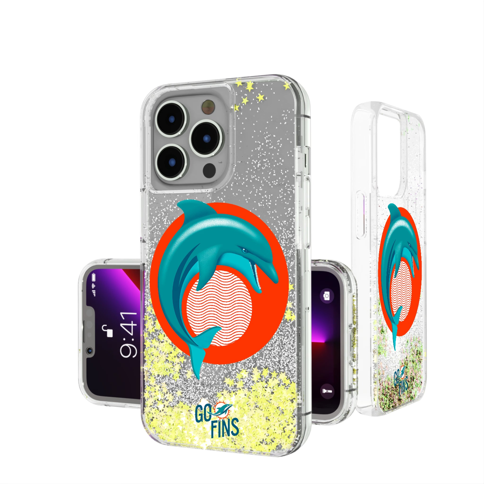 Miami Dolphins Deco iPhone Glitter Phone Case for Apple iPhone