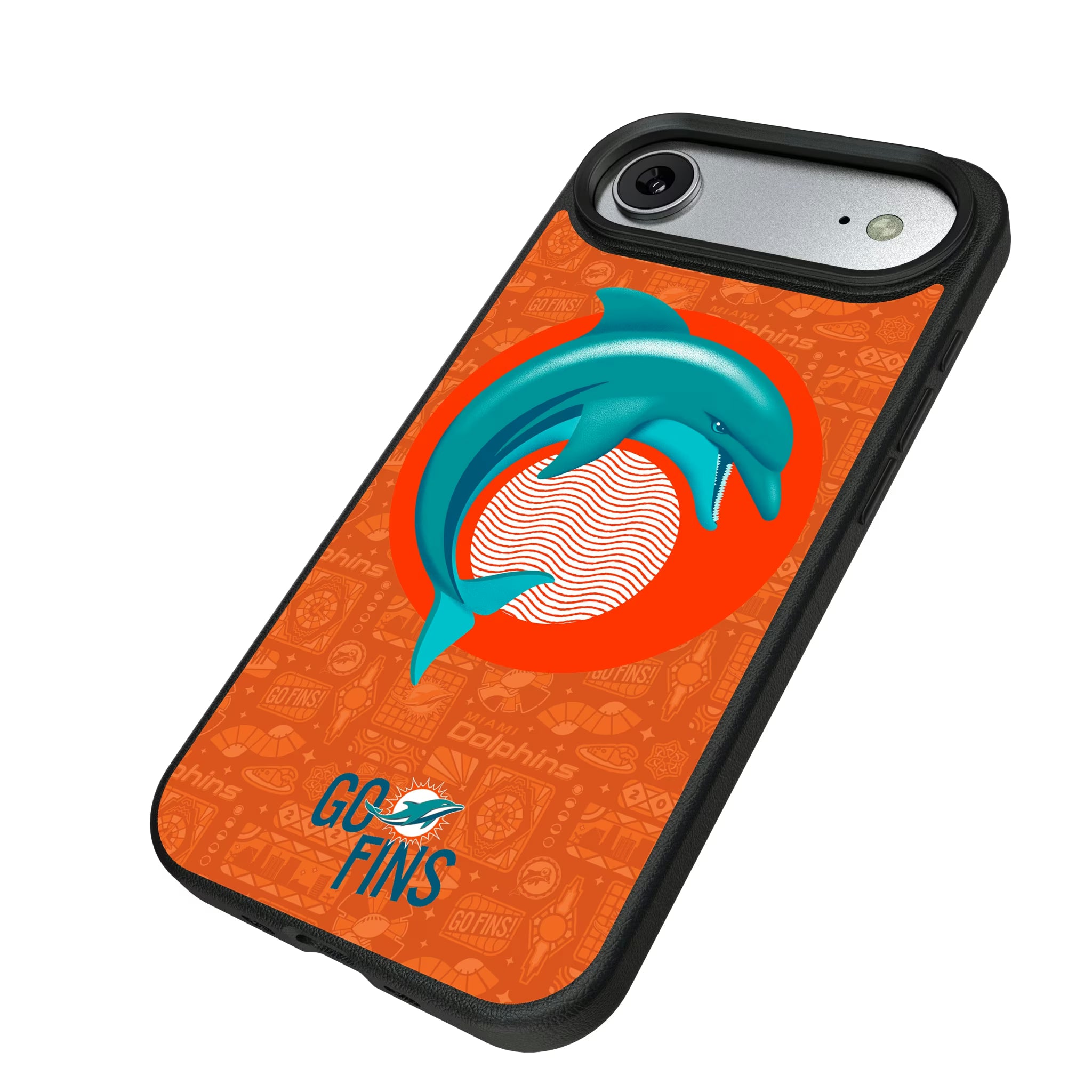 Miami Dolphins Deco iPhone MagSafe Compatible Phone Case for Apple iPhone - Isometric View#Device_iPhone Air