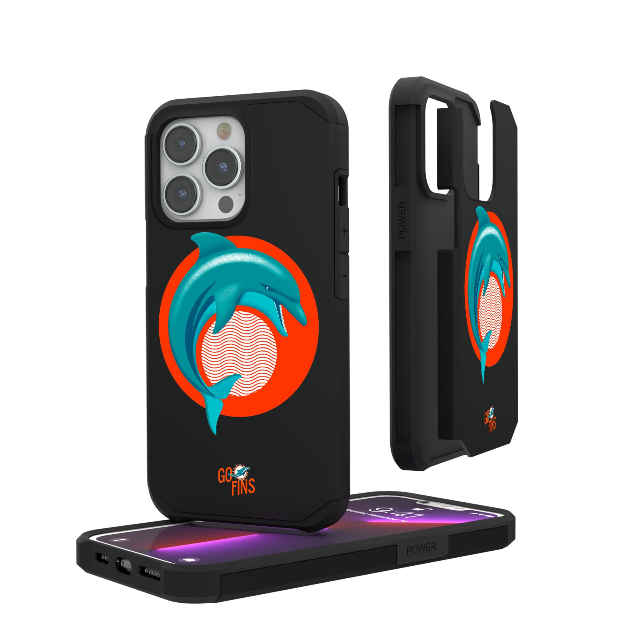 Miami Dolphins Deco iPhone Rugged Phone Case for Apple iPhone#Device_iPhone 13 Pro