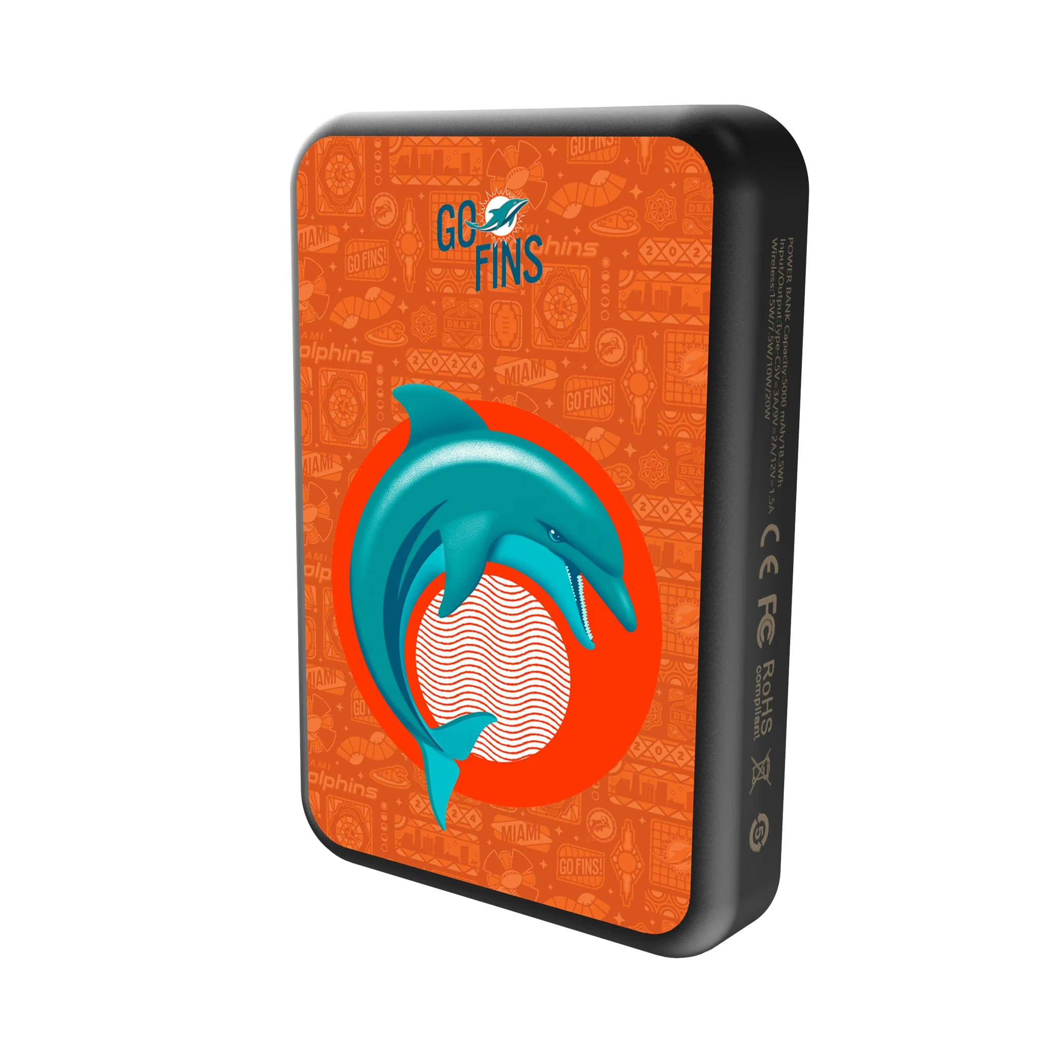 Miami Dolphins Deco Wireless Mag Power Bank